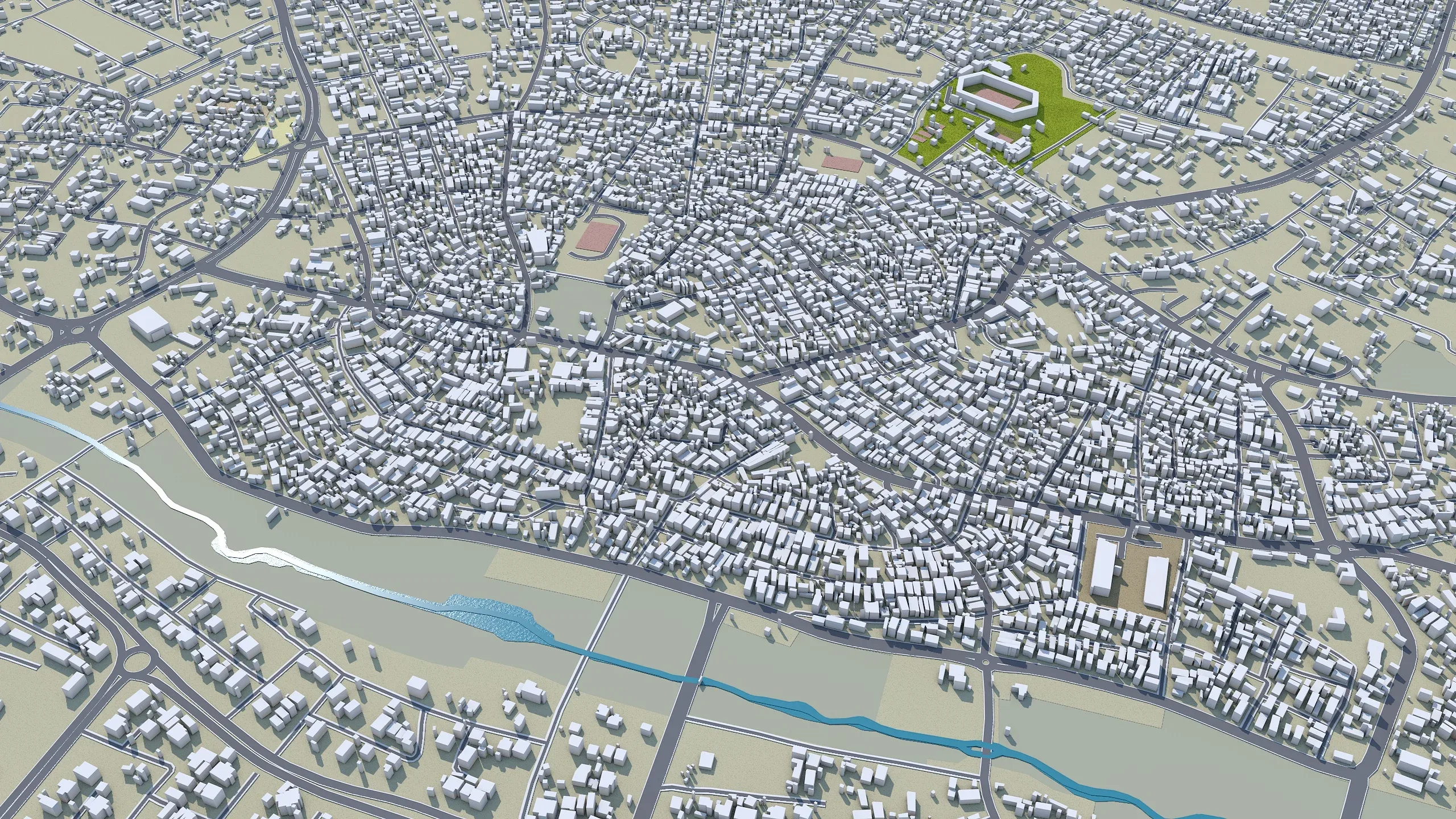 Owerri city Nigeria 3d model 30km