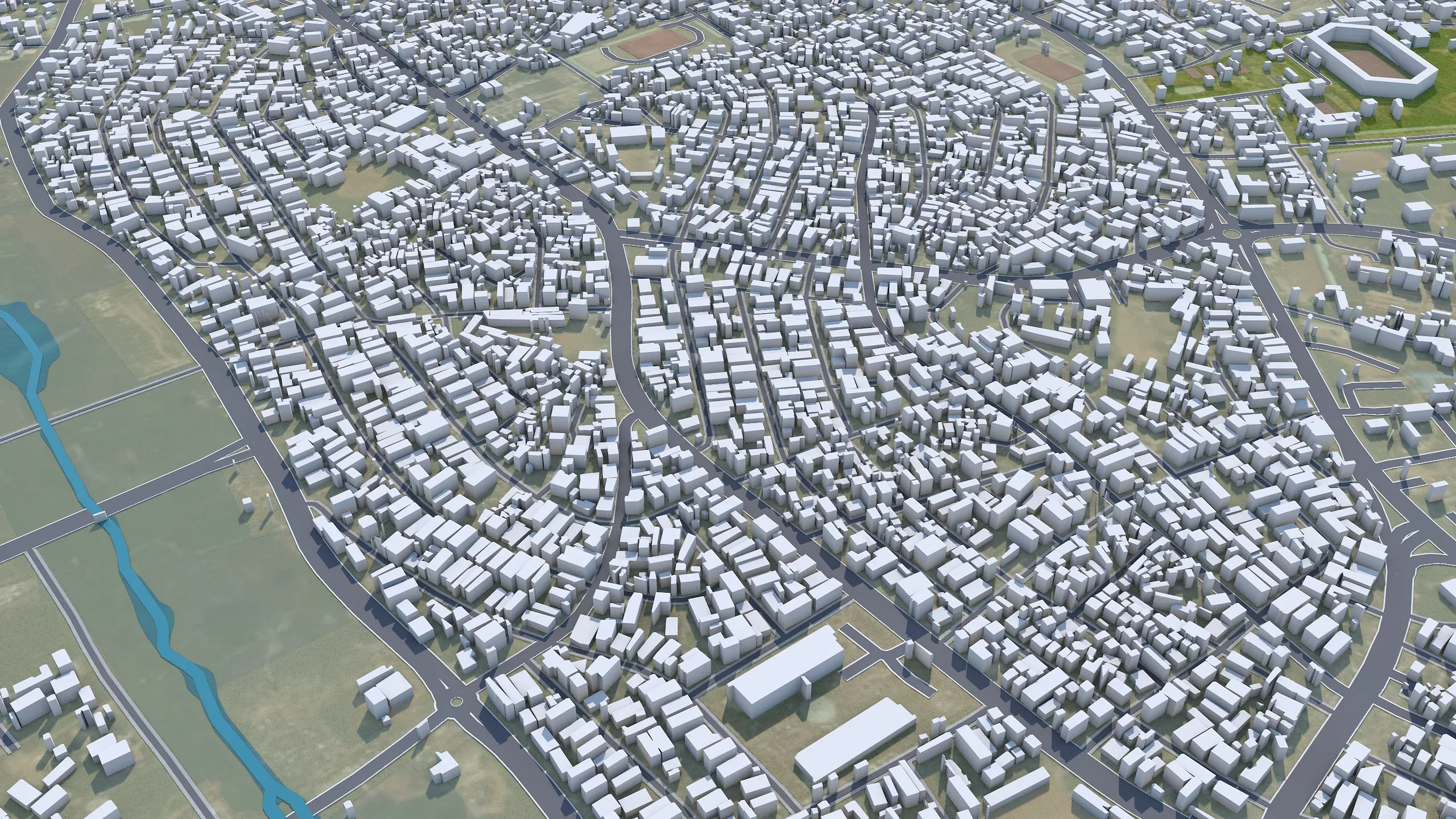 Owerri city Nigeria 3d model 30km