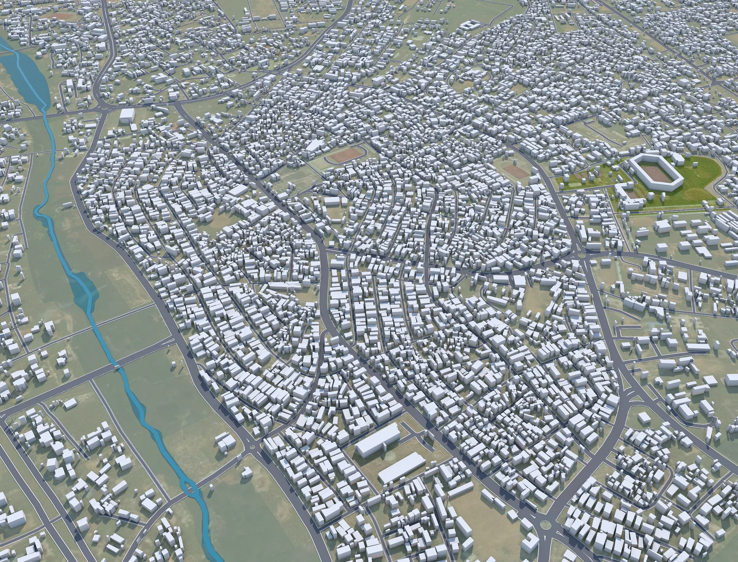 Owerri city Nigeria 3d model 30km