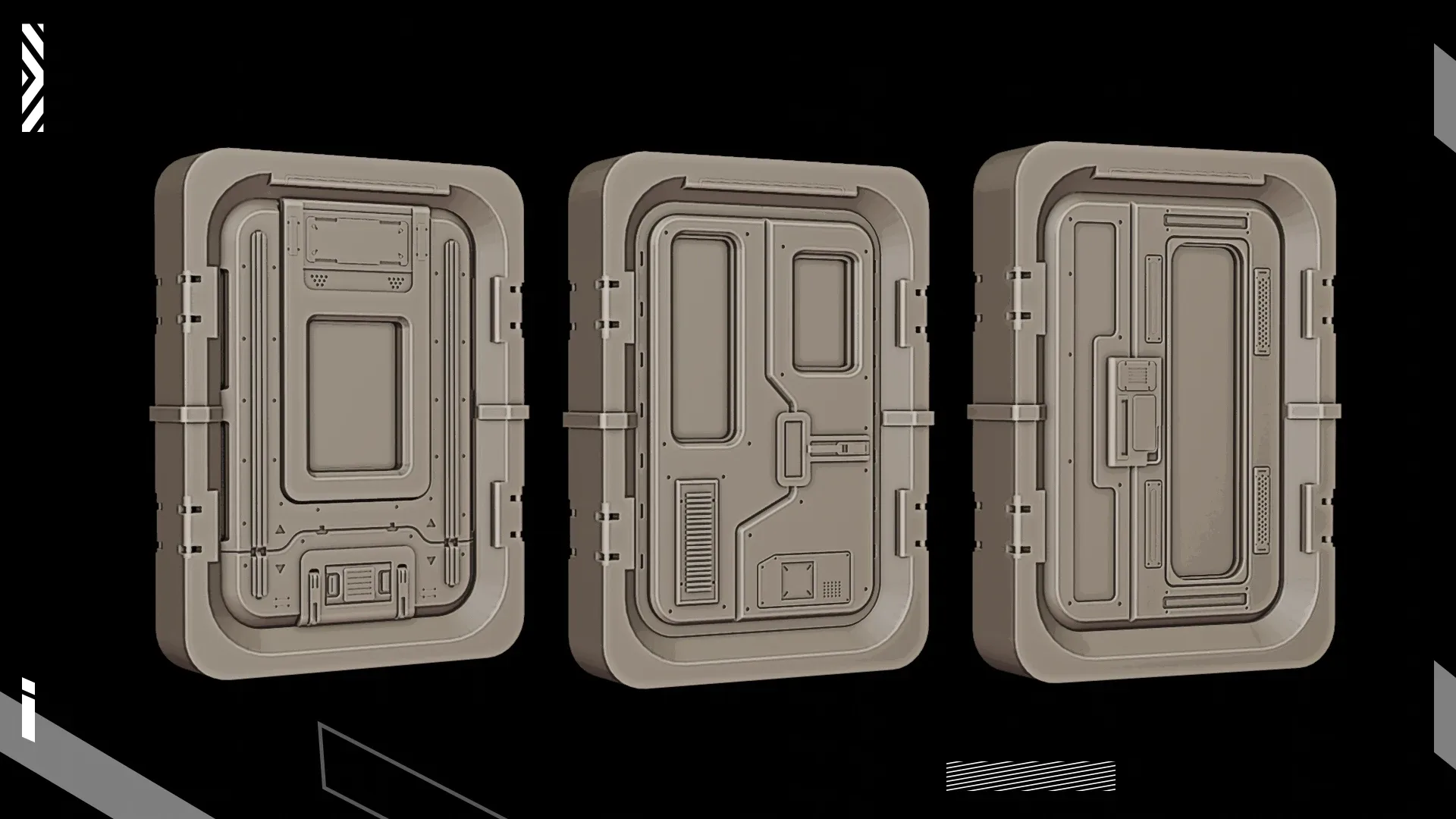 20 Futuristic Sci-Fi Door kitbash_vol.4