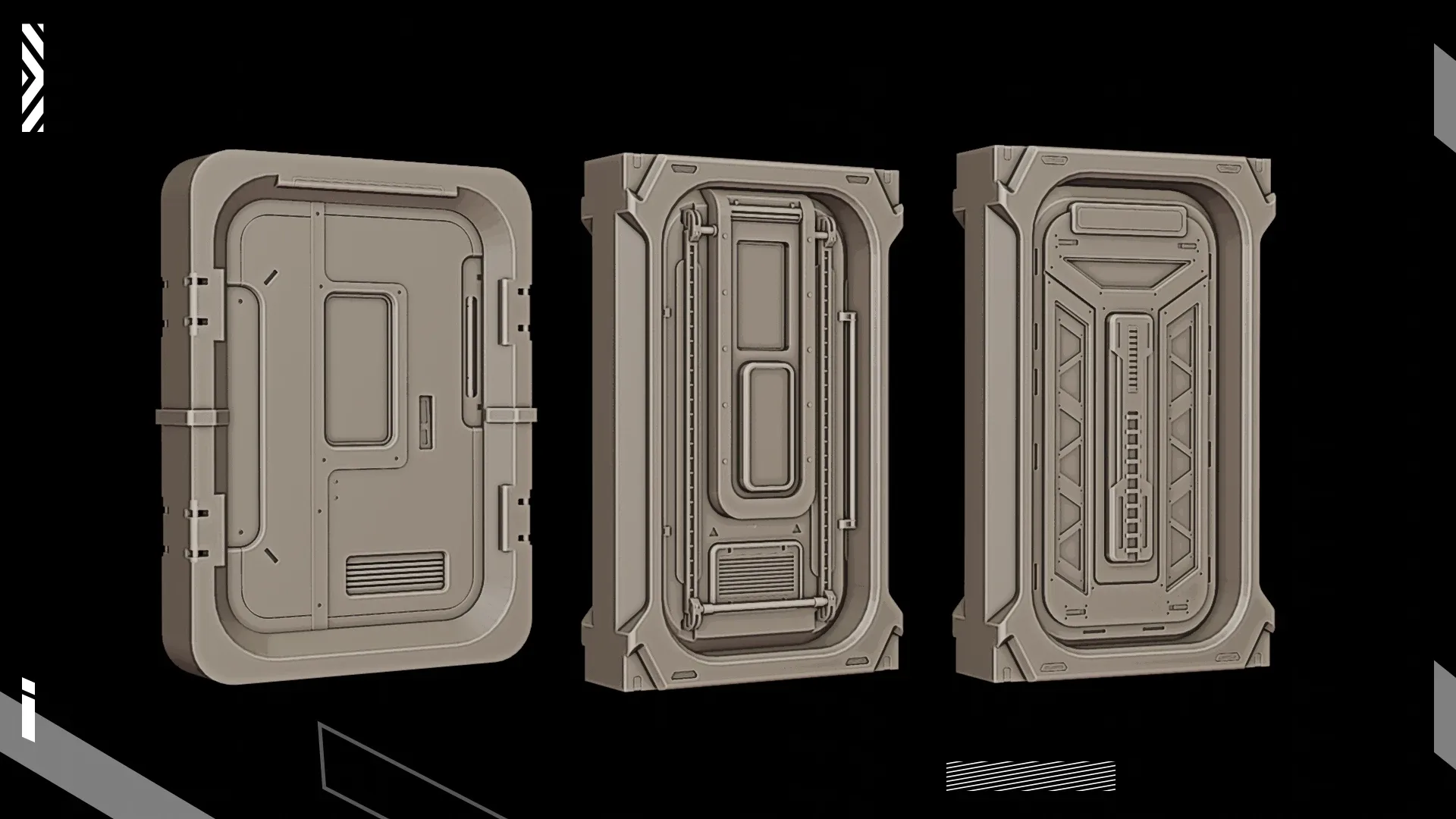 20 Futuristic Sci-Fi Door kitbash_vol.4