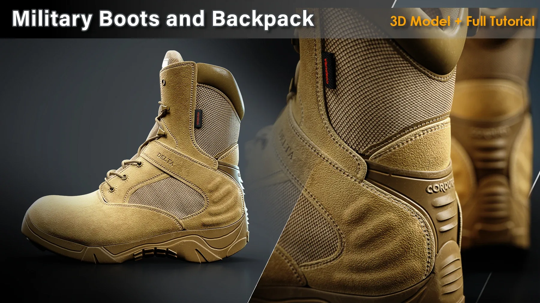 Military Boots and Backpack / Full FlippedNormals
