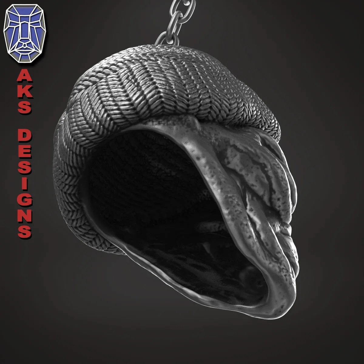 skull Pendant jewelry ALien with cap v1 3D print model