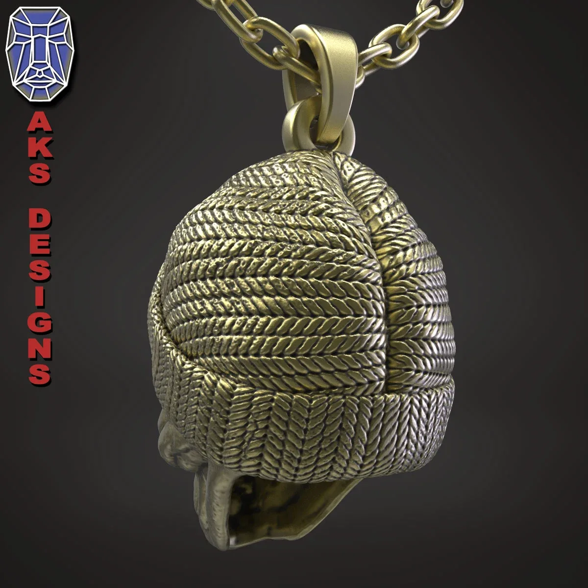 skull Pendant jewelry ALien with cap v1 3D print model