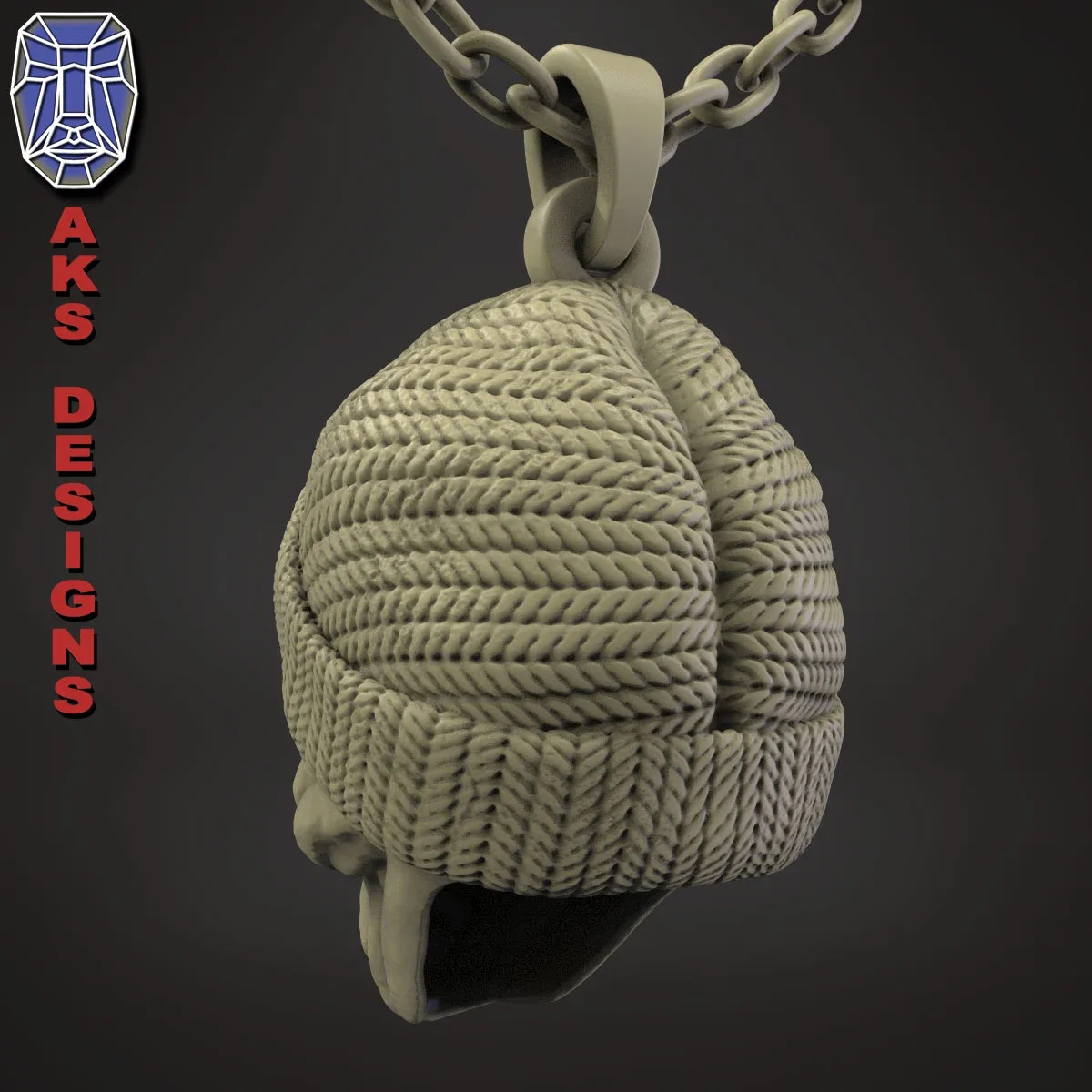 skull Pendant jewelry ALien with cap v1 3D print model