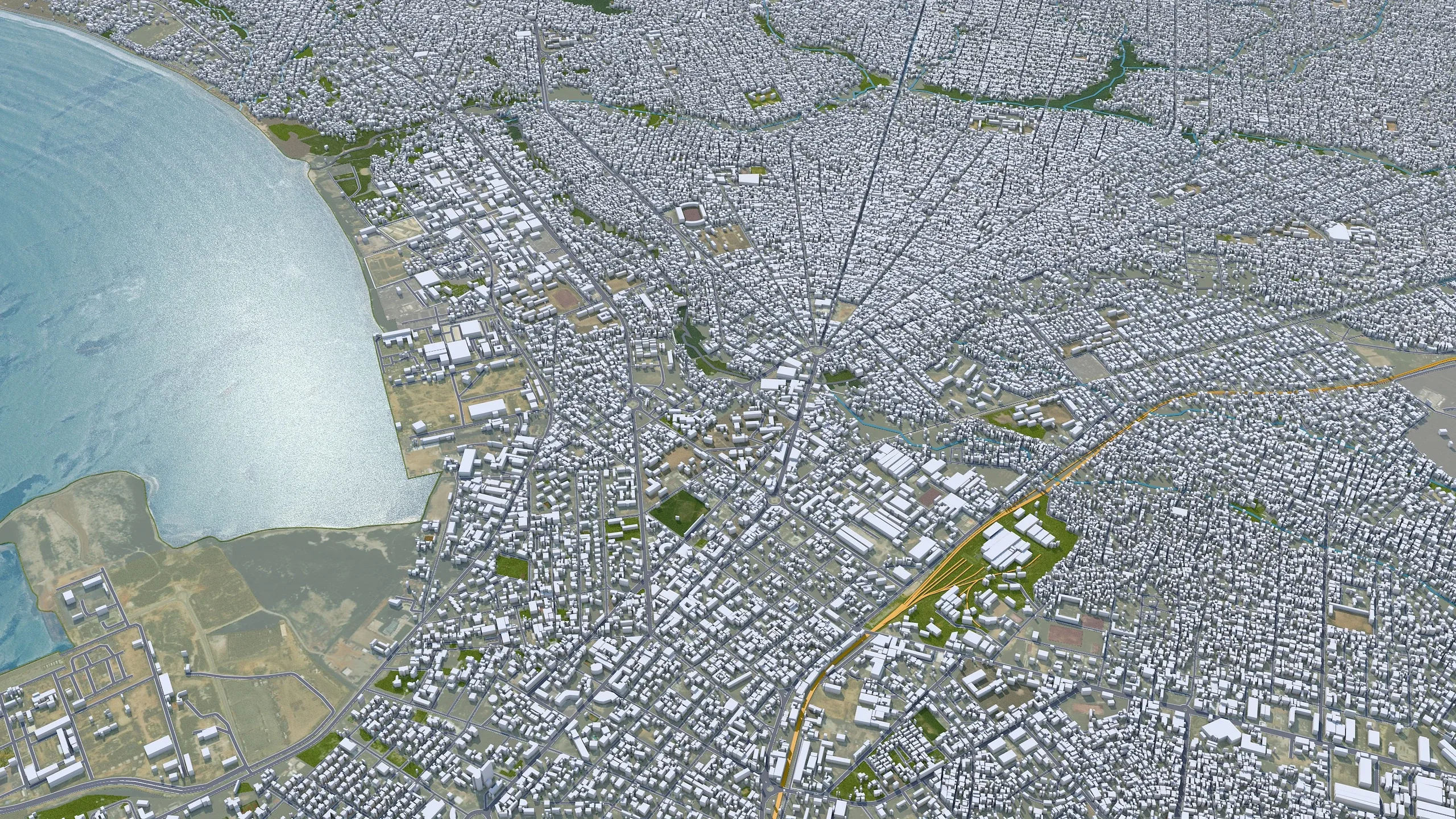 Pointe city Noire Republic of the Congo 3d model 30km