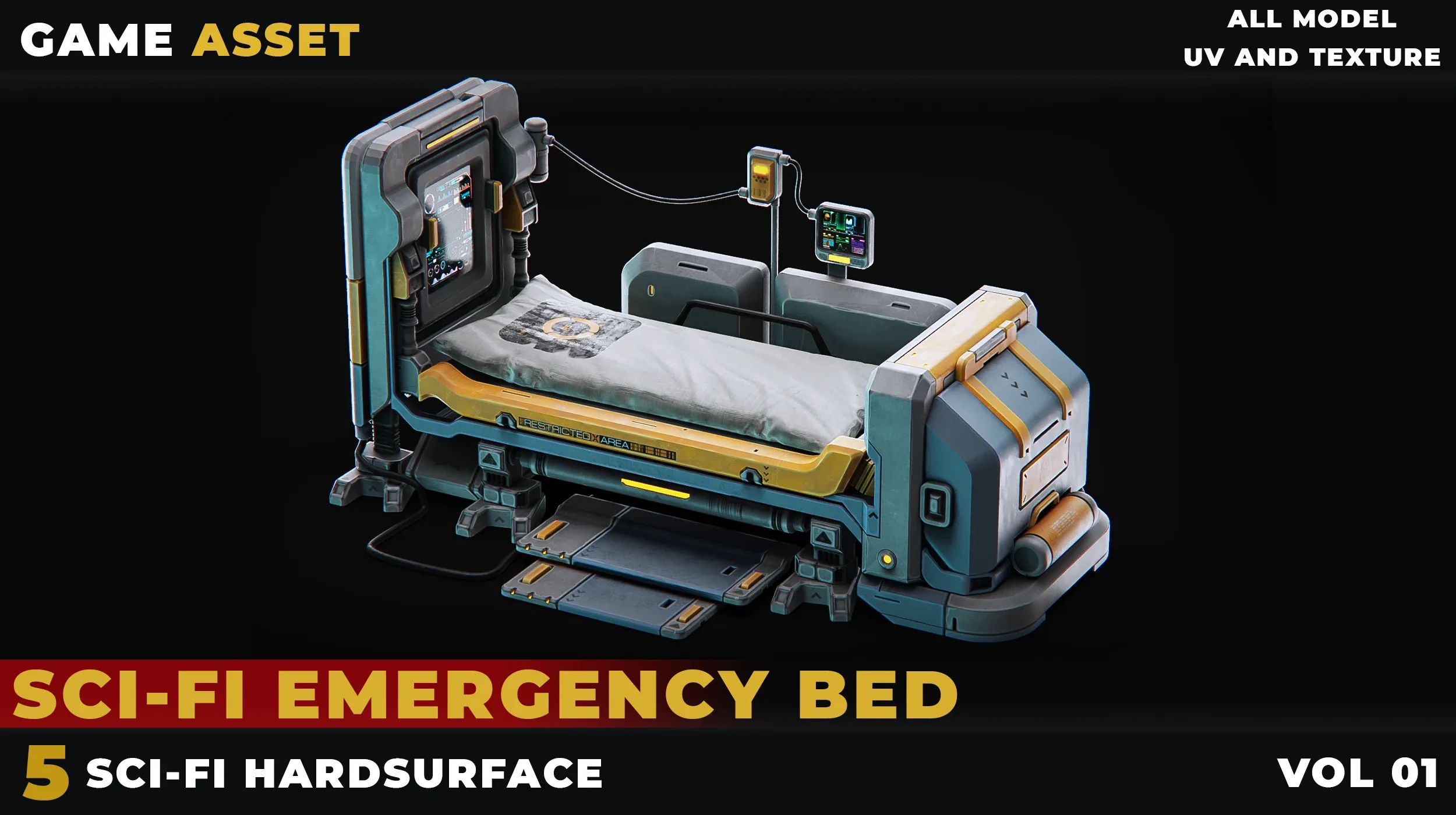 5 Sci-Fi Emergency Bed Hardsurface VOL 01