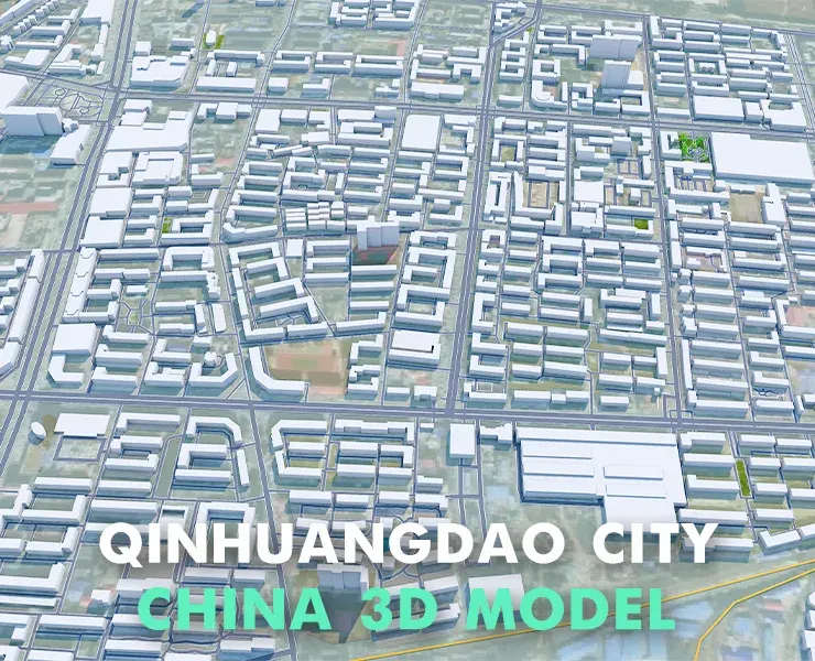 Qiqihar city Heilongjiang China 3d model 65km