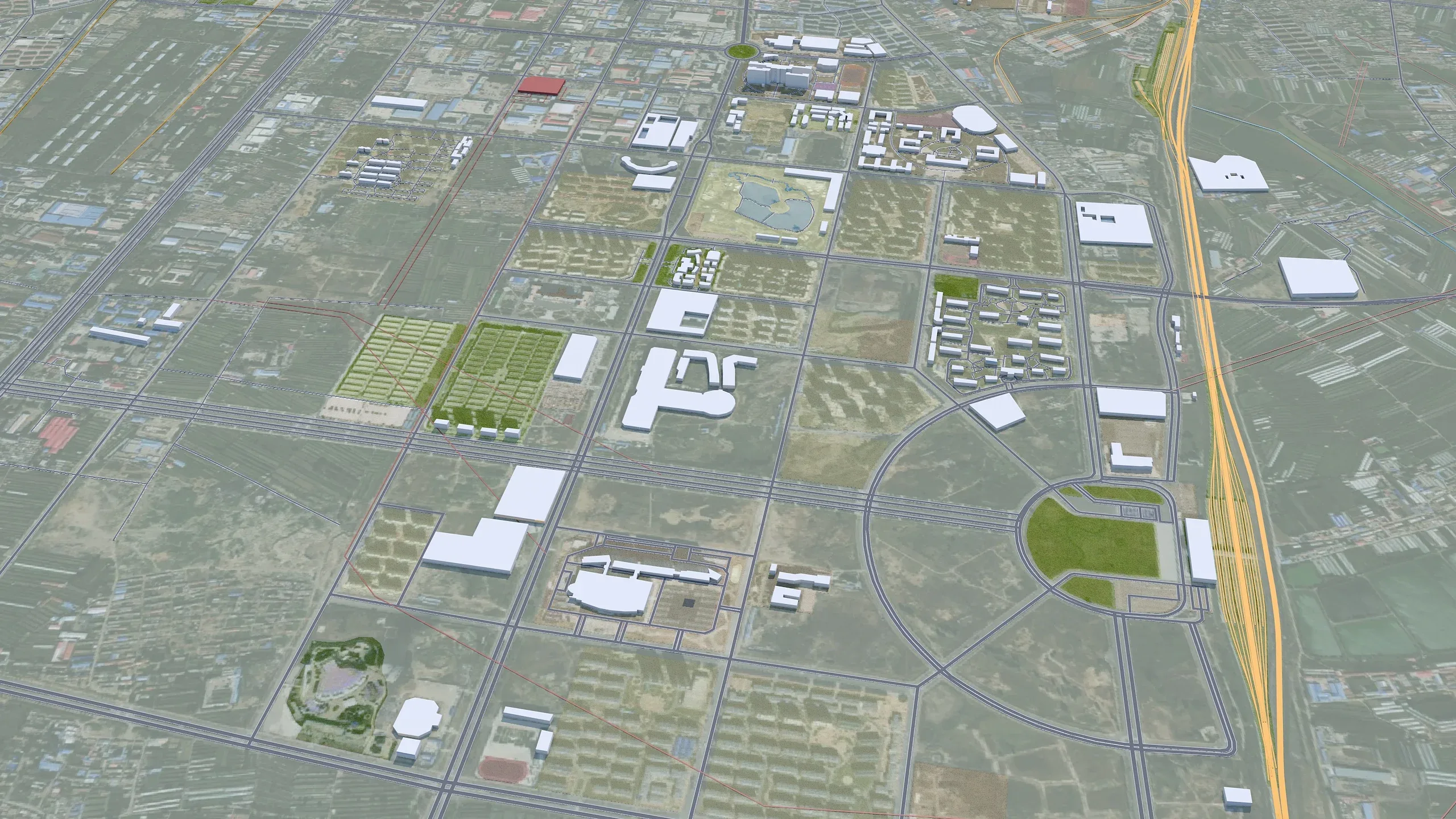 Qiqihar city Heilongjiang China 3d model 65km