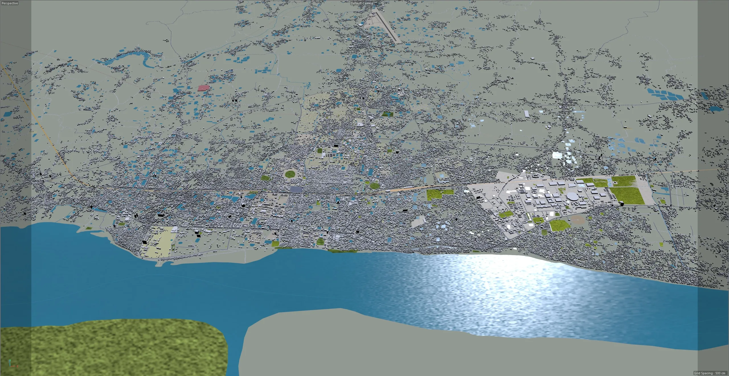 Rajshahi city Bangladesh 3d model 25km