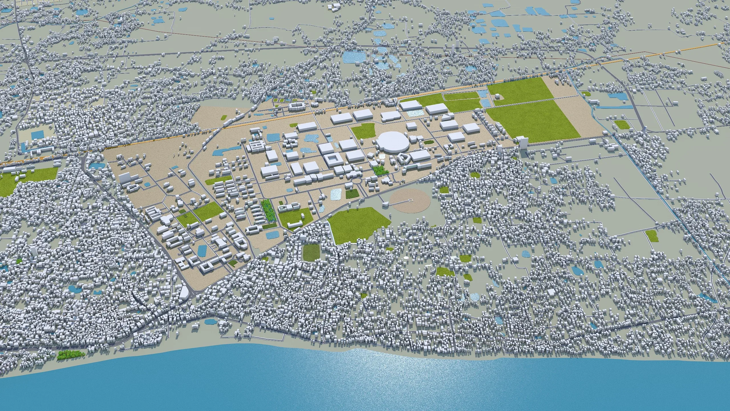 Rajshahi city Bangladesh 3d model 25km