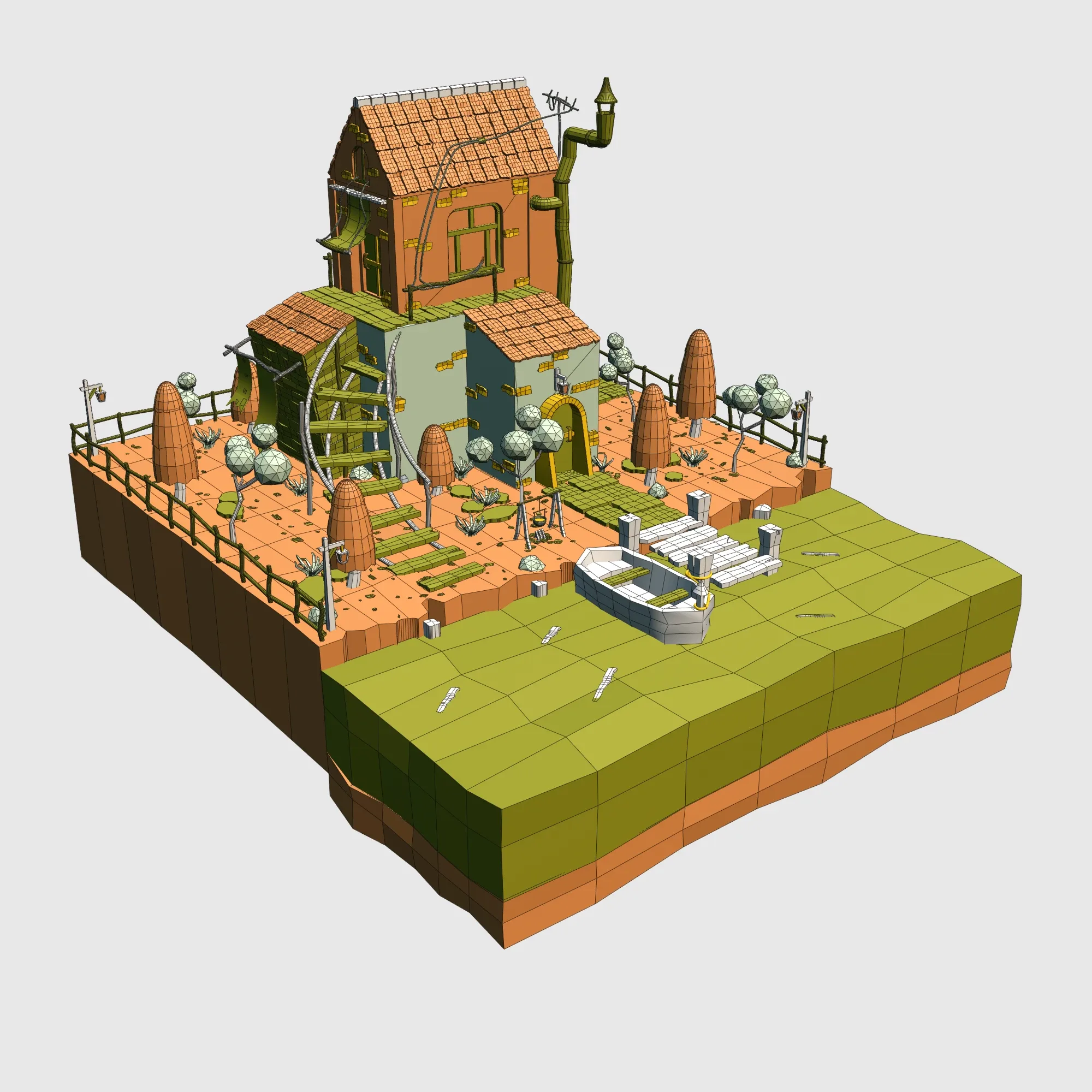 Low poly Cottage 01