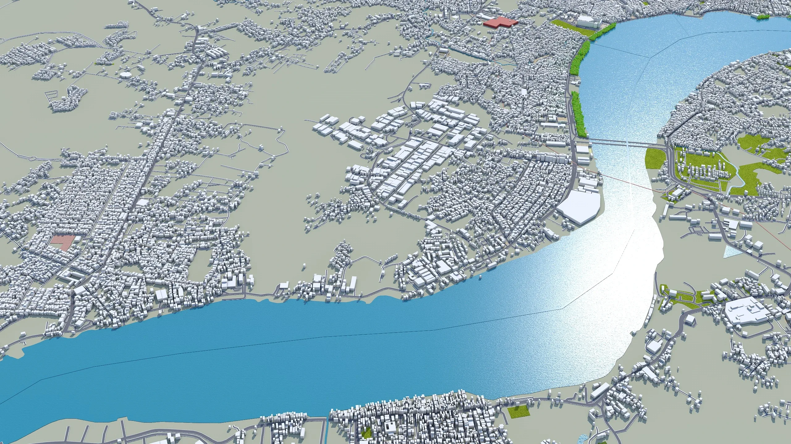 Samarinda city Indonesia 3d model 25km