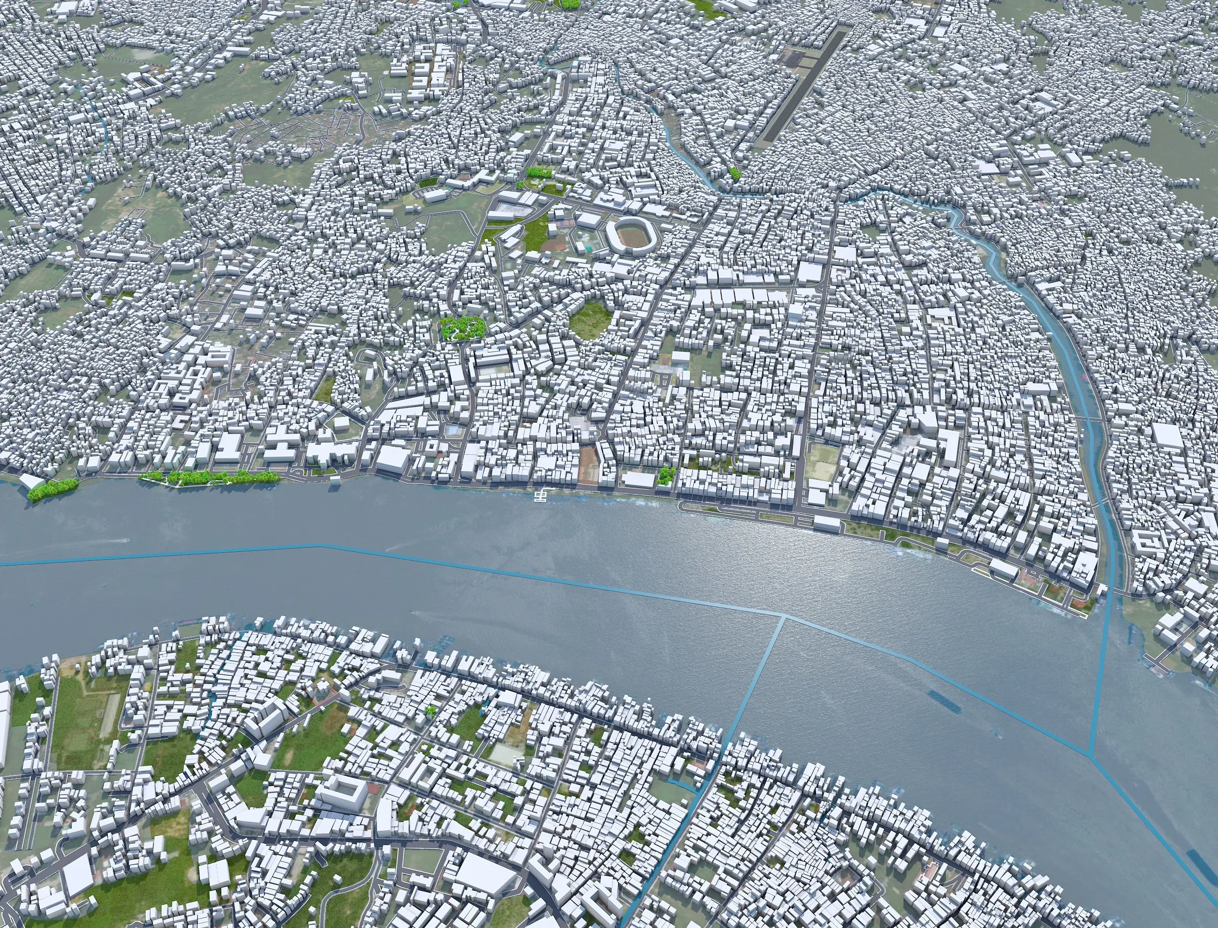 Samarinda city Indonesia 3d model 25km