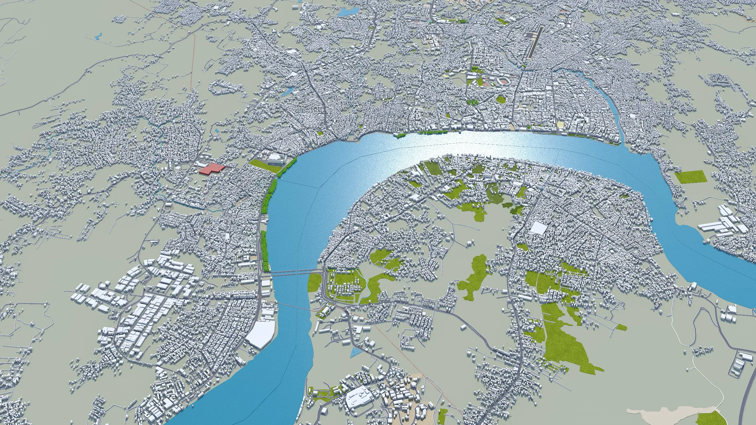 Samarinda city Indonesia 3d model 25km