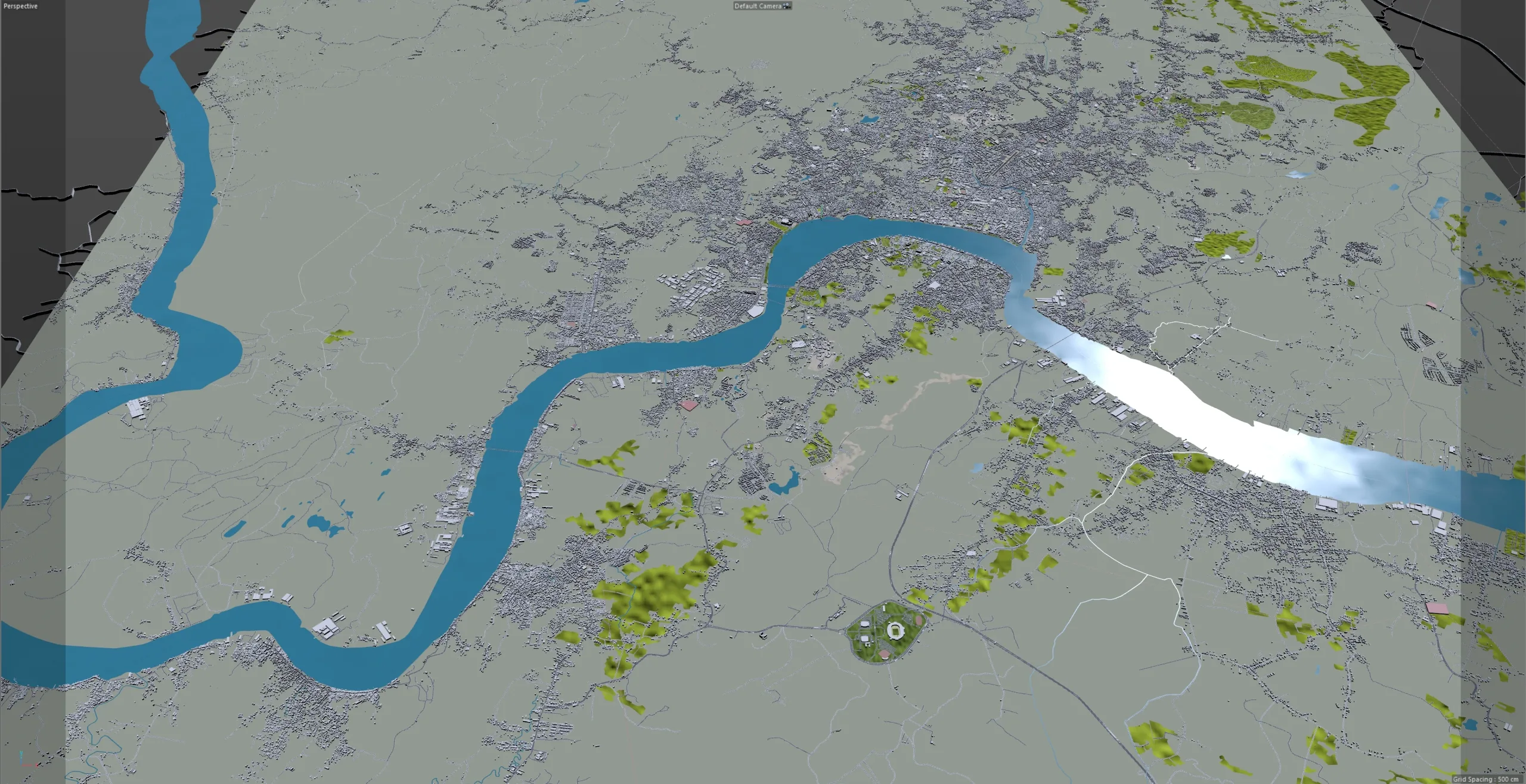 Samarinda city Indonesia 3d model 25km