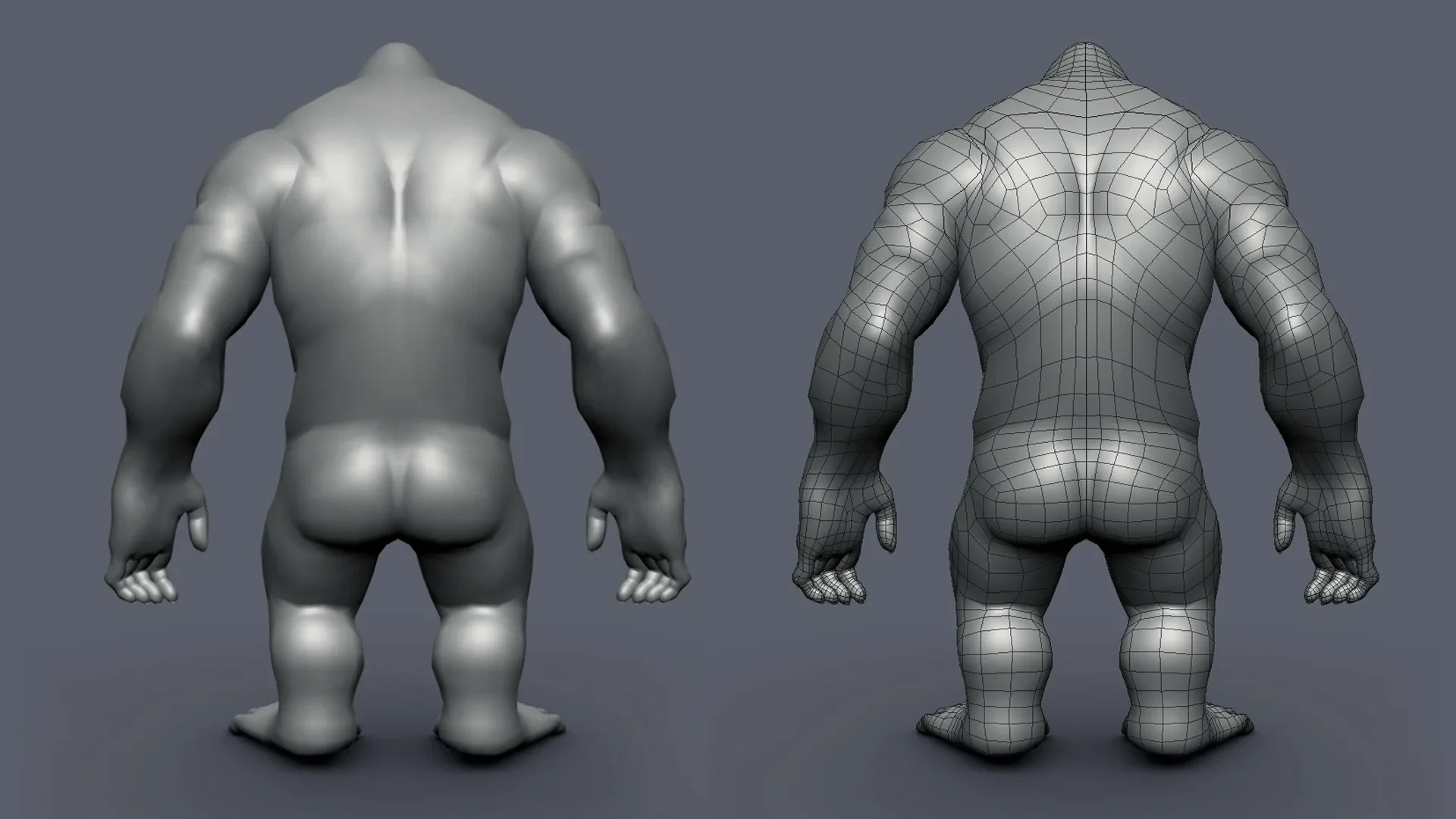 Gorilla BaseMesh - Topology + UV Map