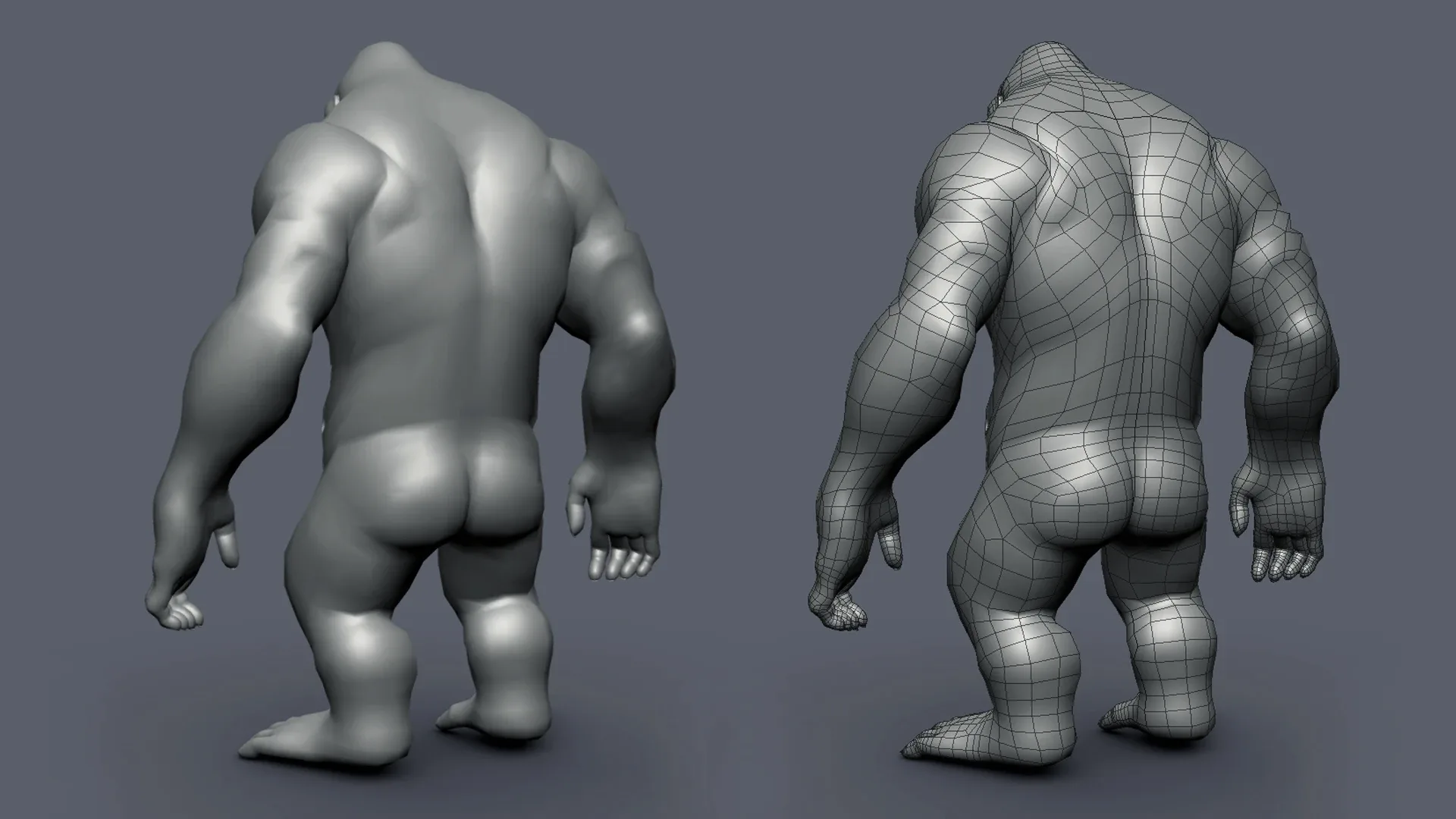 Gorilla BaseMesh - Topology + UV Map