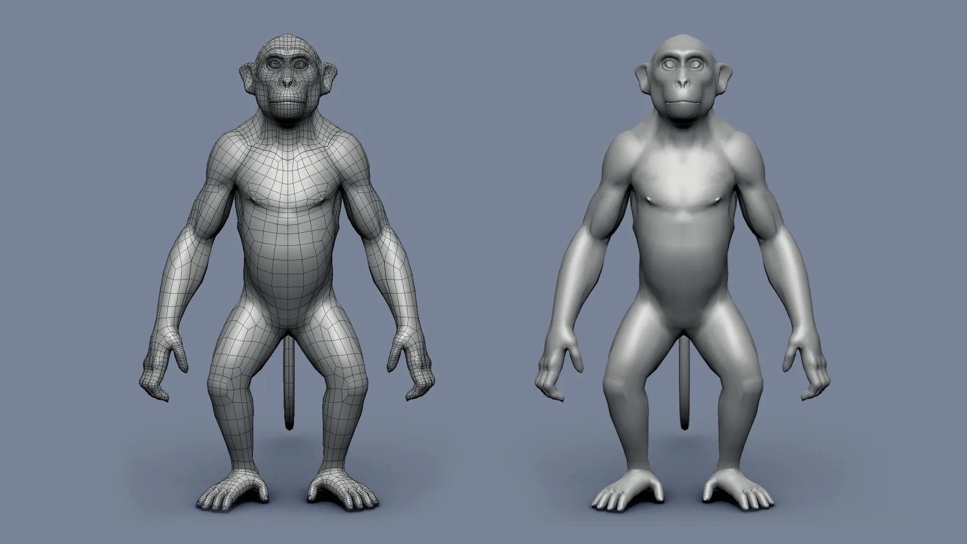 Monkey BaseMesh - Topology + UV Map