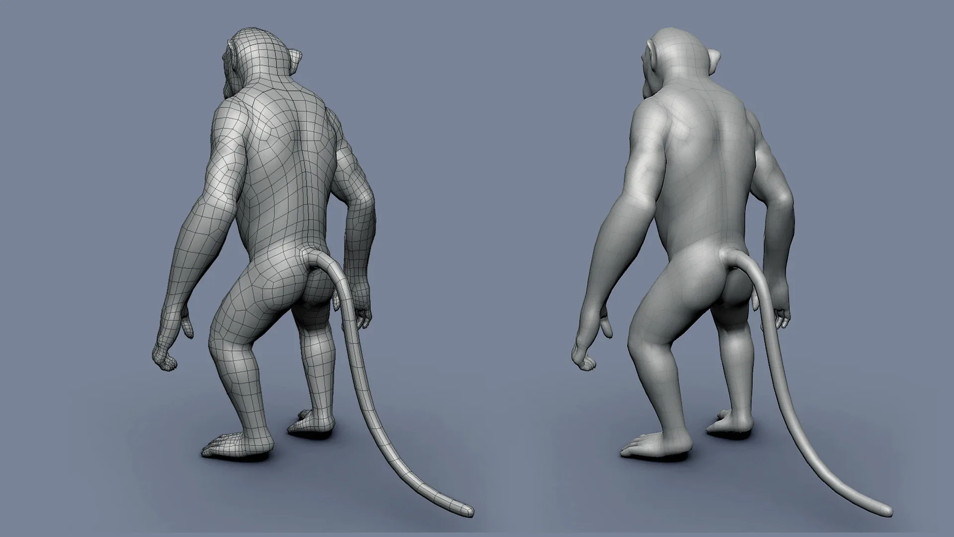 Monkey BaseMesh - Topology + UV Map