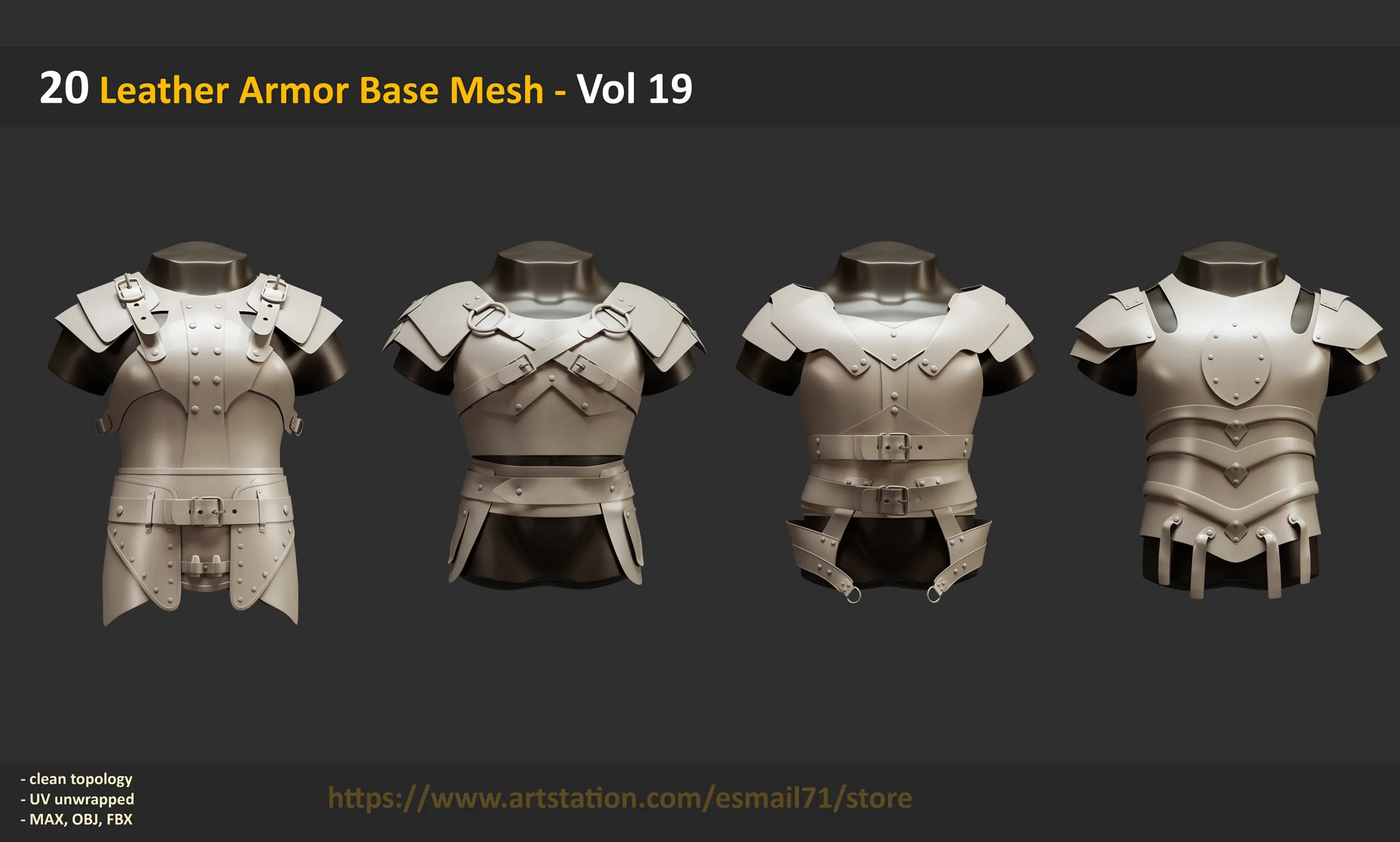 20 Leather Armor Base Mesh - Vol 19