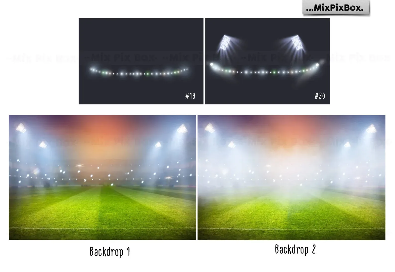 Stadium Lights Overlays + Backdrops