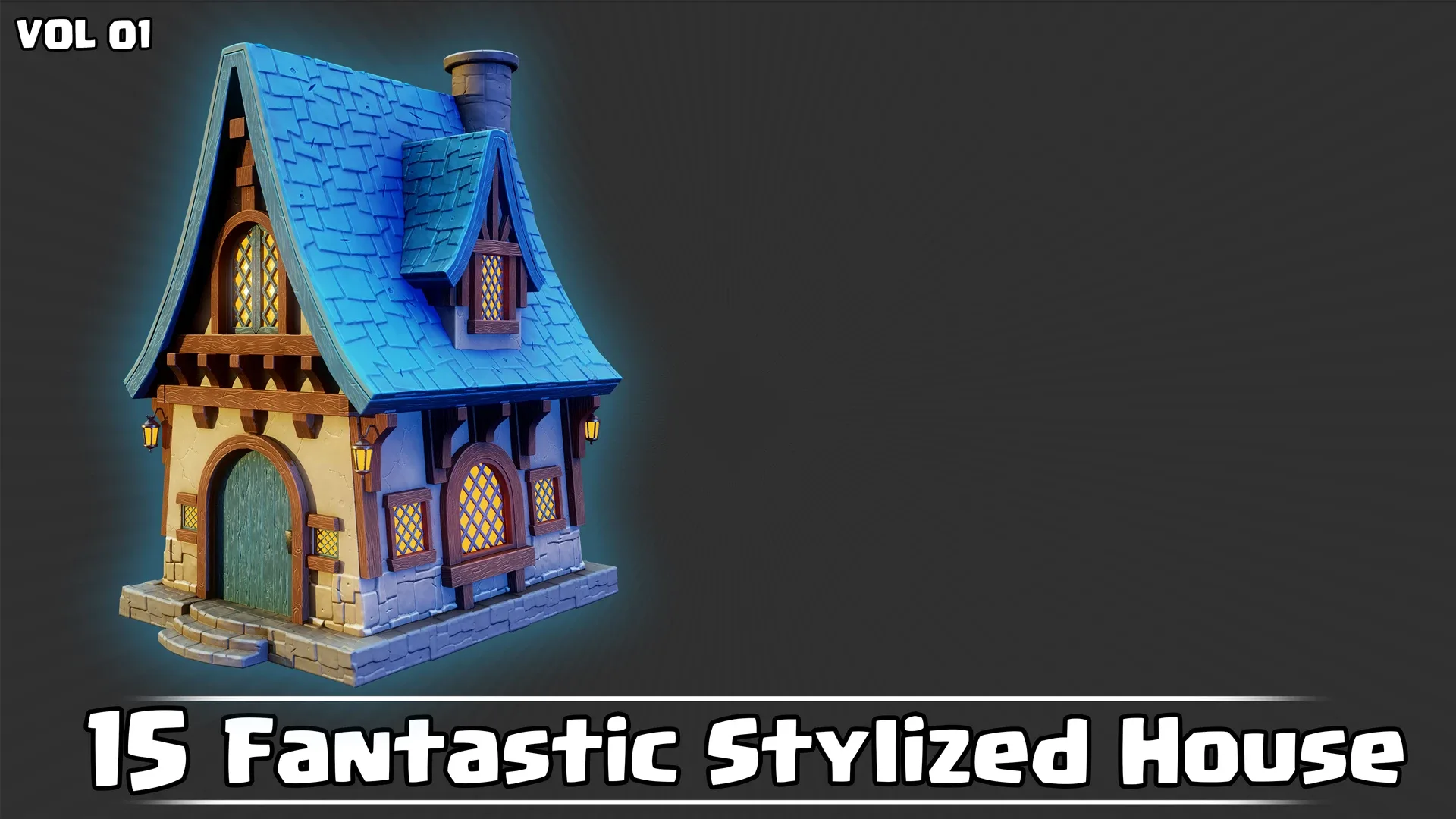 15 Fantastic Stylized Houses Game Ready VOL01