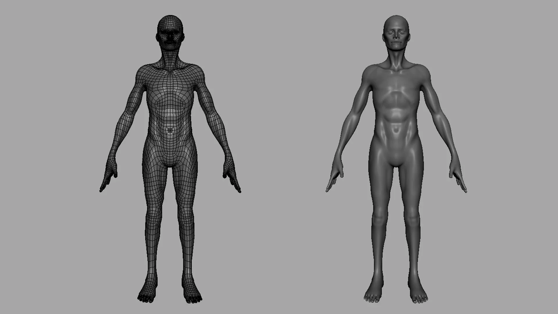 Blender - Thin Male BaseMesh - Topology + UV Map