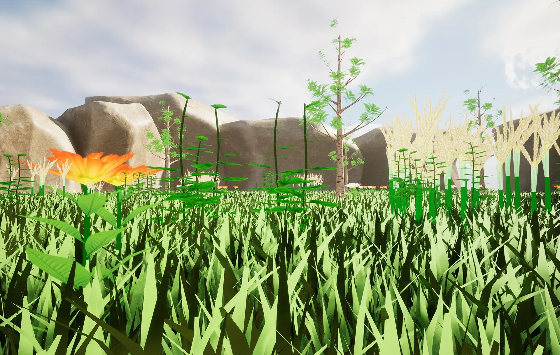 Cartoonish Game Foliage 3D Scene Pack