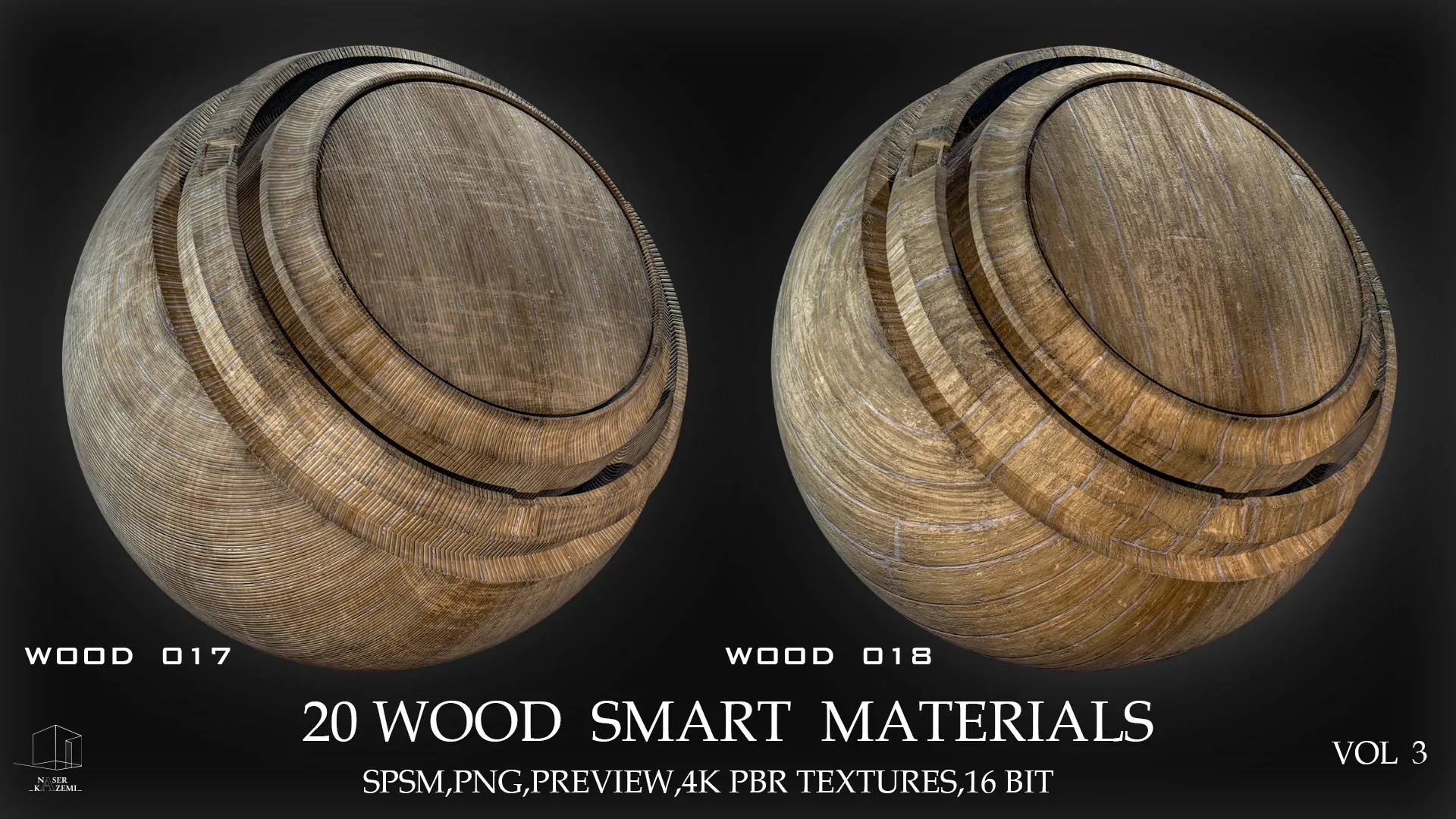 20 WOOD SMART MATERIALS & PBR TEXTURES-VOL 3