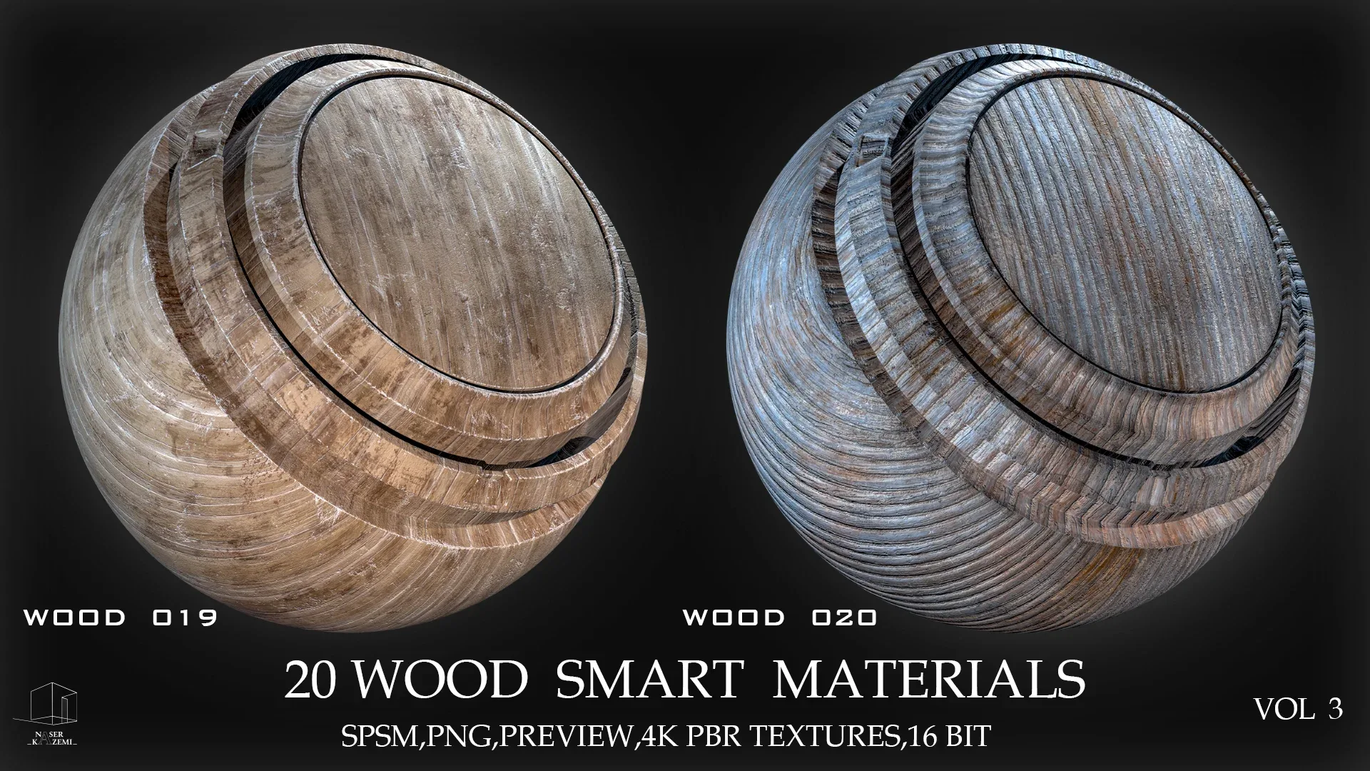 20 WOOD SMART MATERIALS & PBR TEXTURES-VOL 3