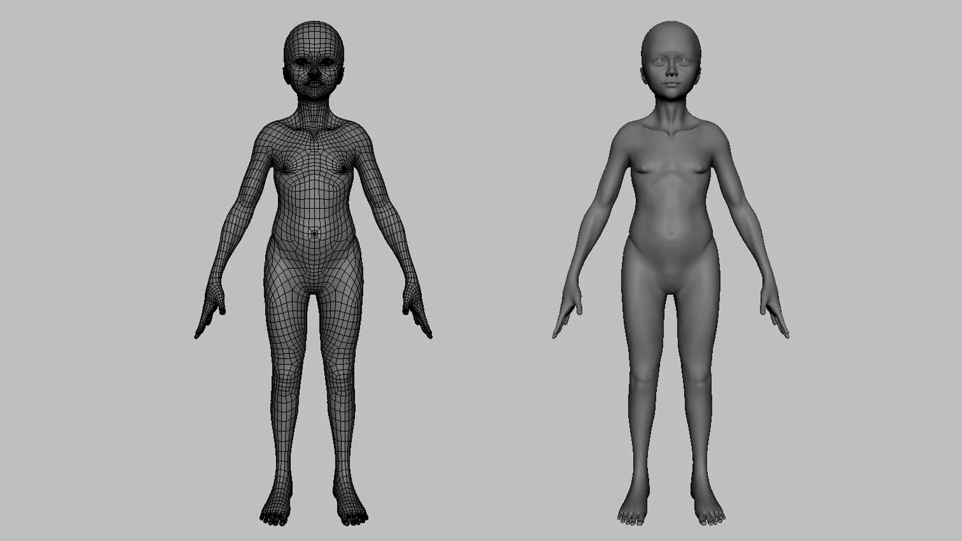 Blender - Girl BaseMesh Anatomy - Topology + UV Map