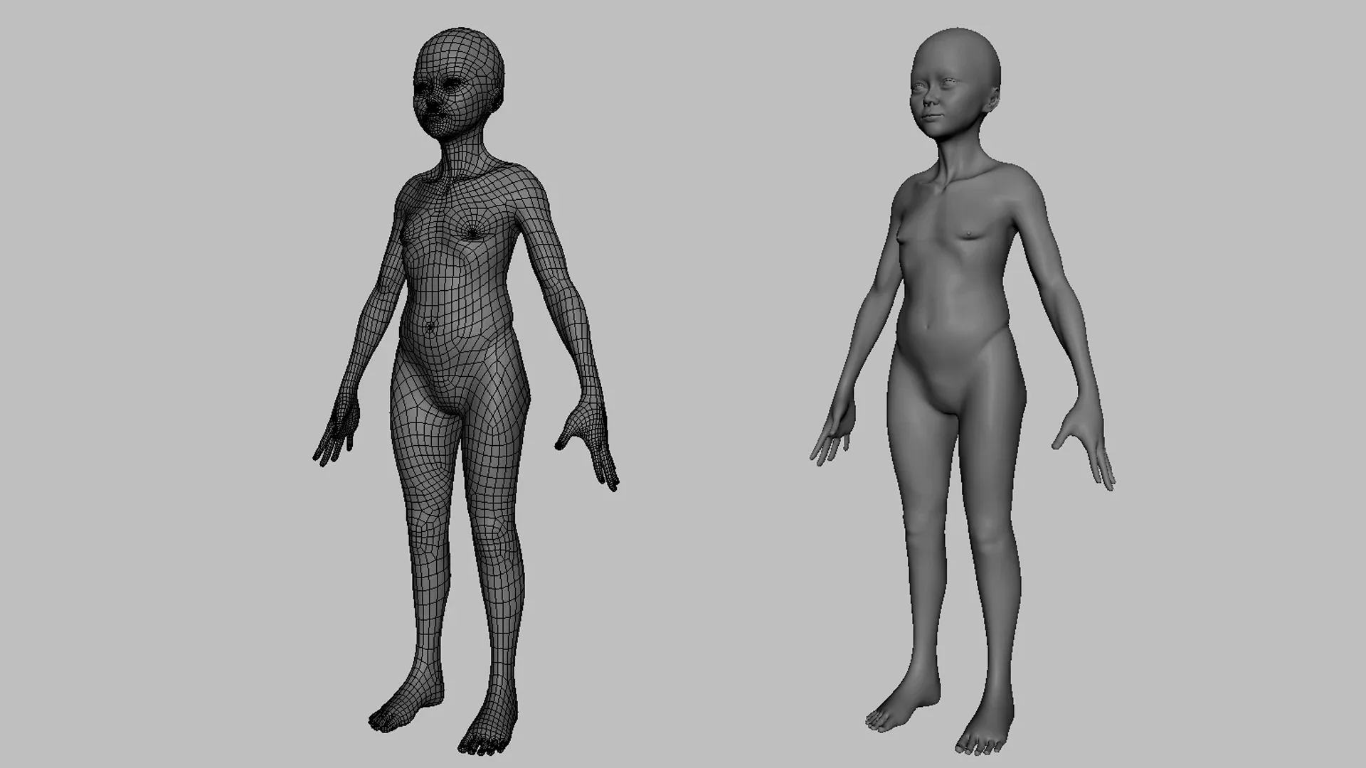 Blender - Girl BaseMesh Anatomy - Topology + UV Map