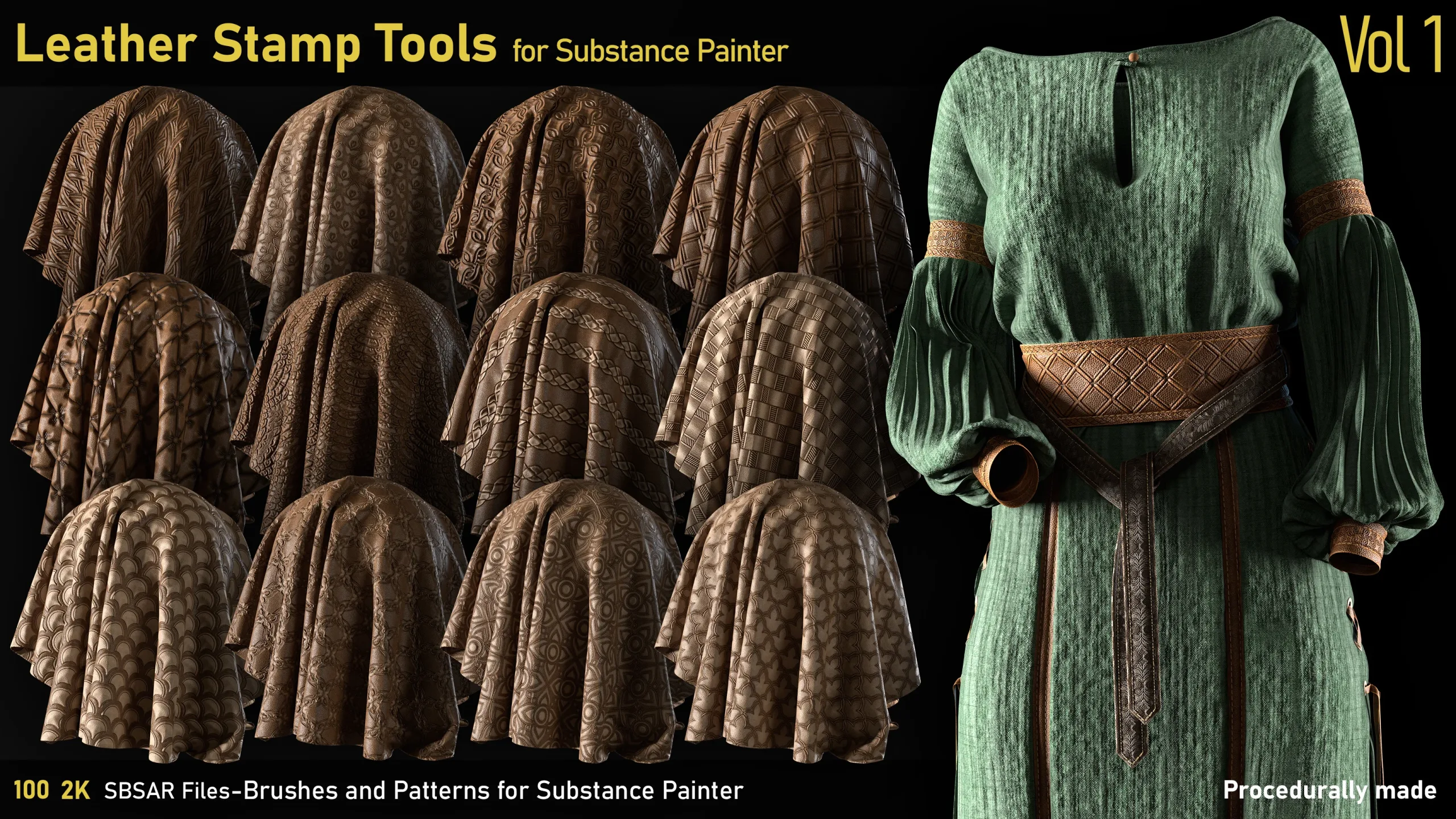 Leather Stamp Tools-Substance Painter-SBSAR