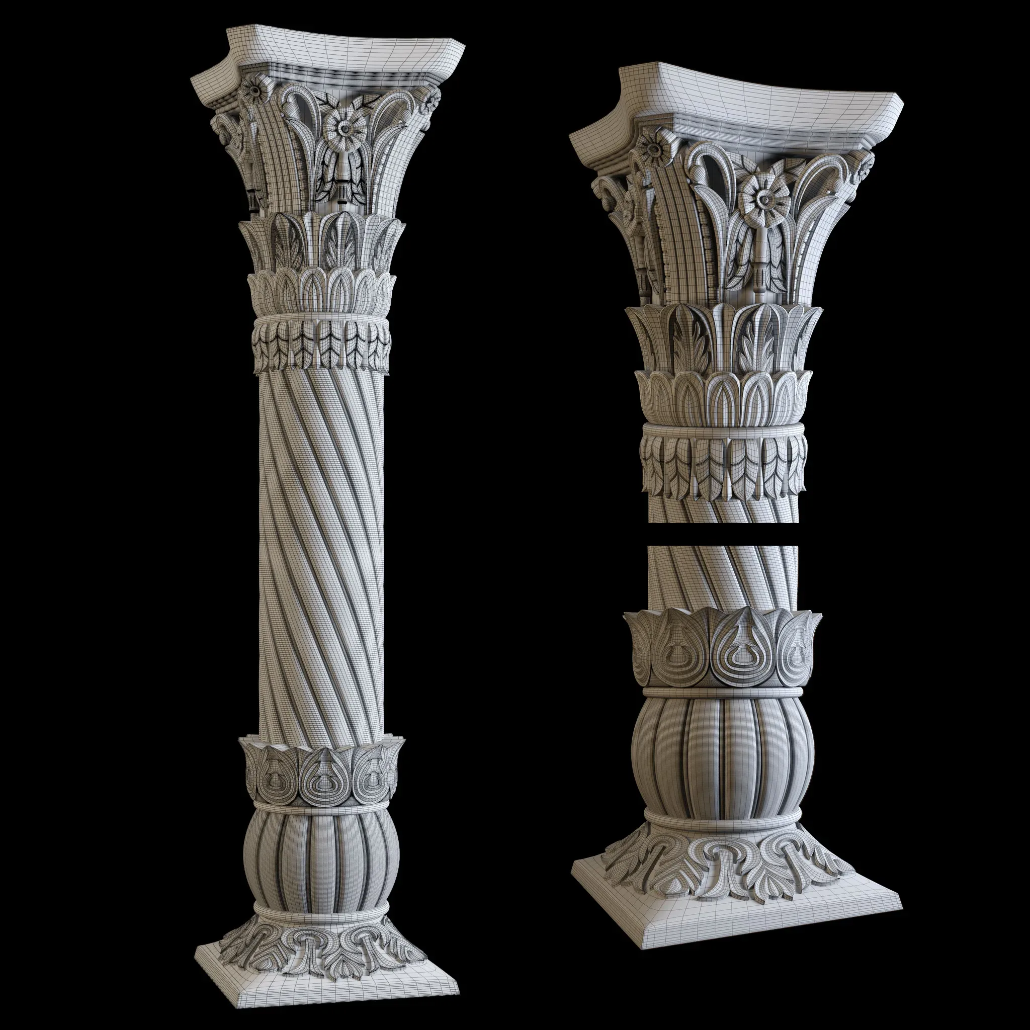 East carved column