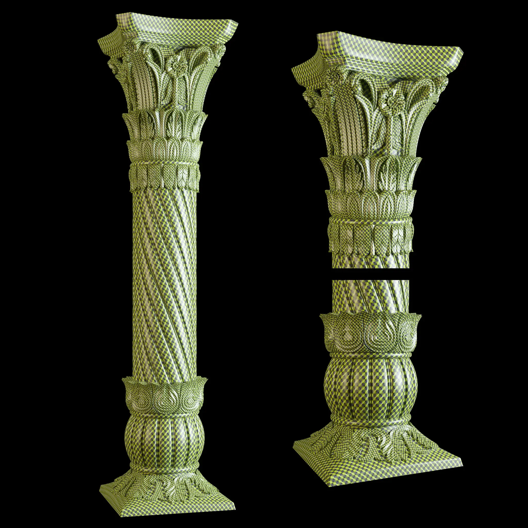East carved column