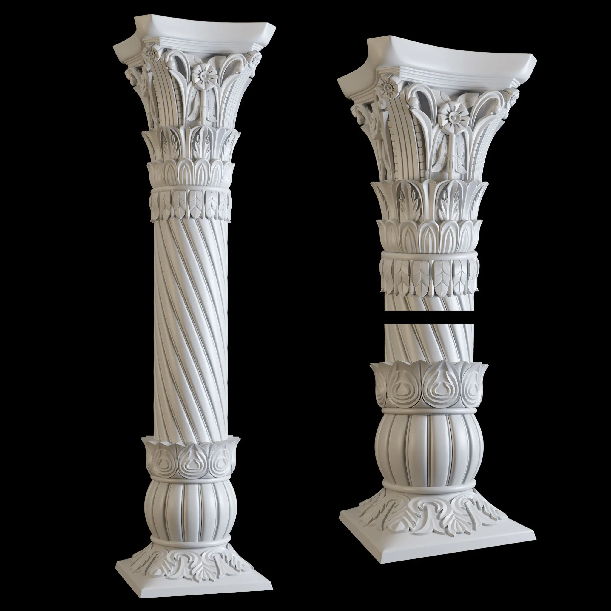 East carved column