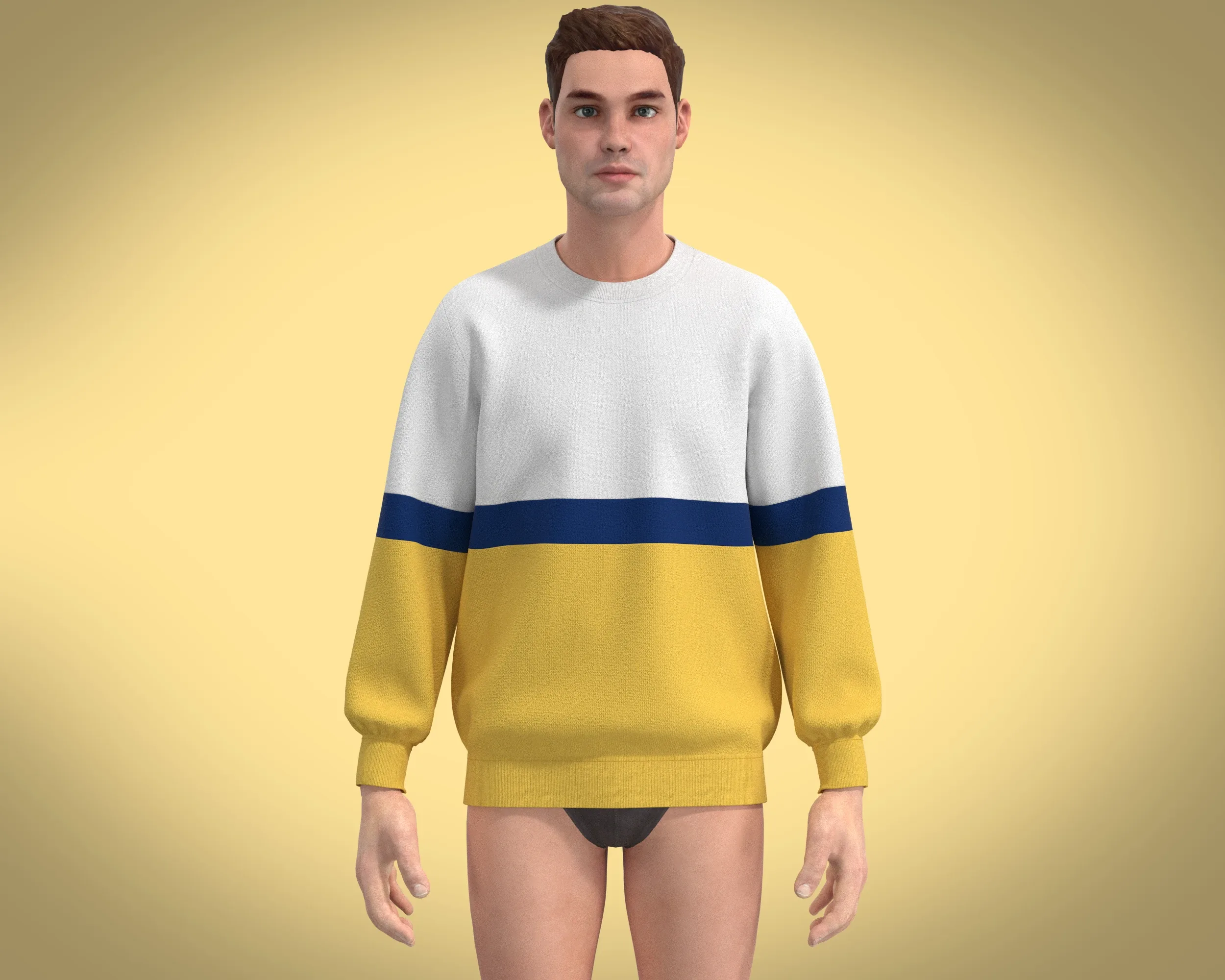 Men Yellow Sweatshirts | Marvelous / Clo3d / obj / fbx