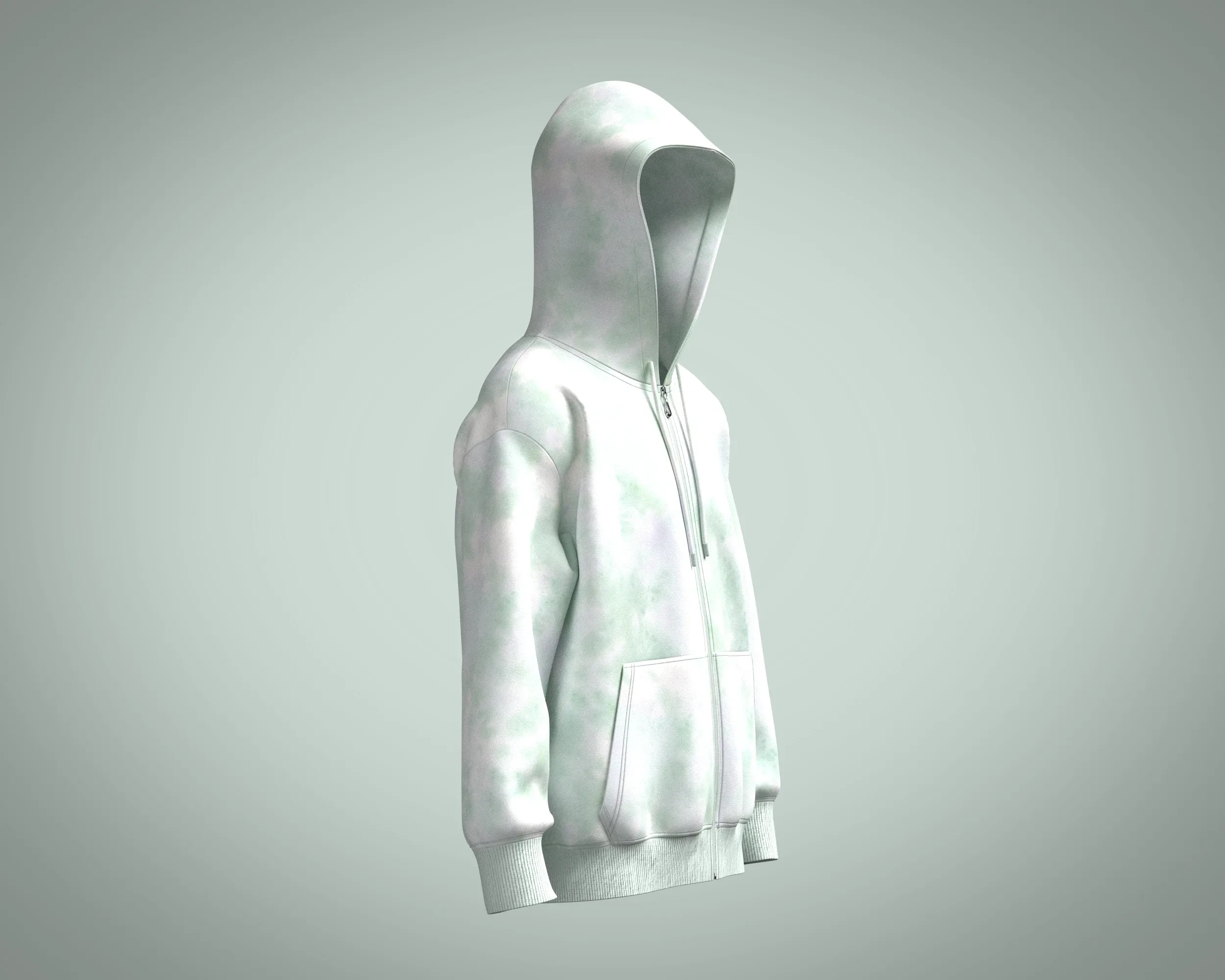 Men Zip Hoodie - Wash | Marvelous / Clo3d / obj / fbx