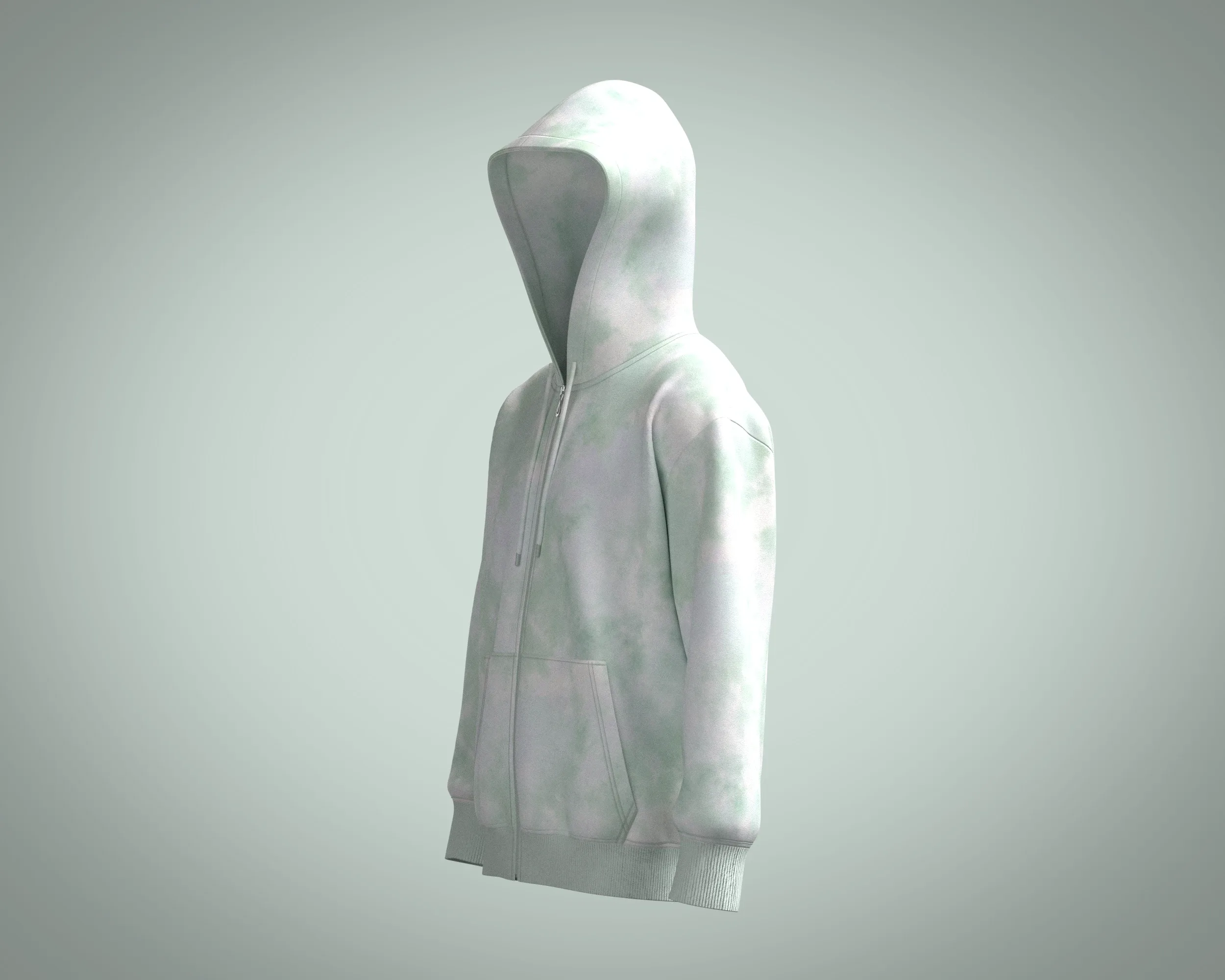 Men Zip Hoodie - Wash | Marvelous / Clo3d / obj / fbx