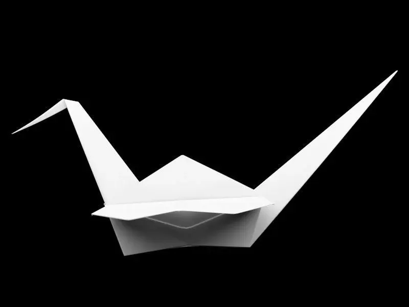 Folded Paper Swan - Crane Origami Art