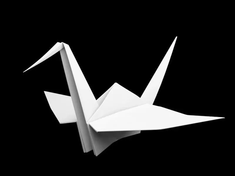 Folded Paper Swan - Crane Origami Art