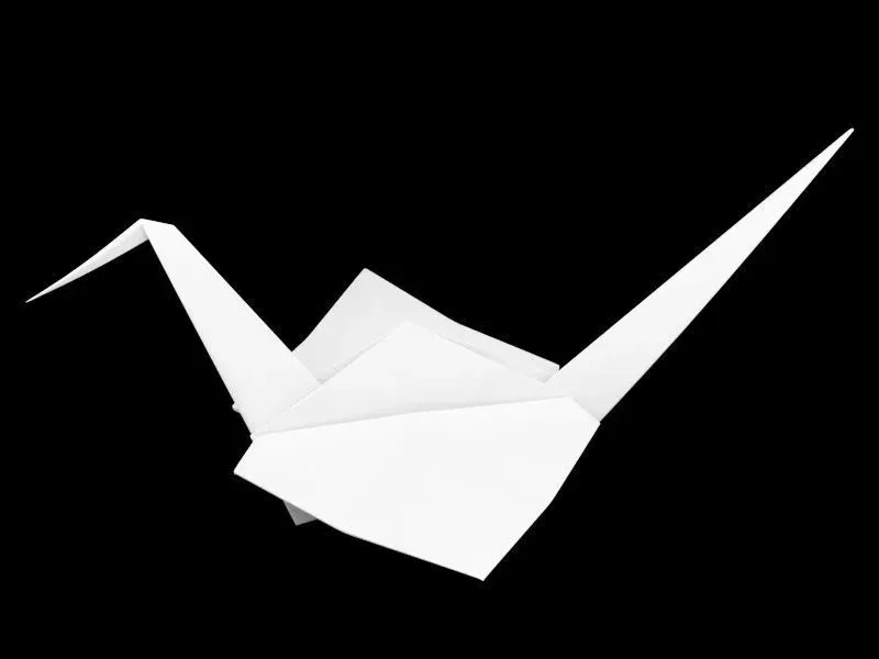 Folded Paper Swan - Crane Origami Art