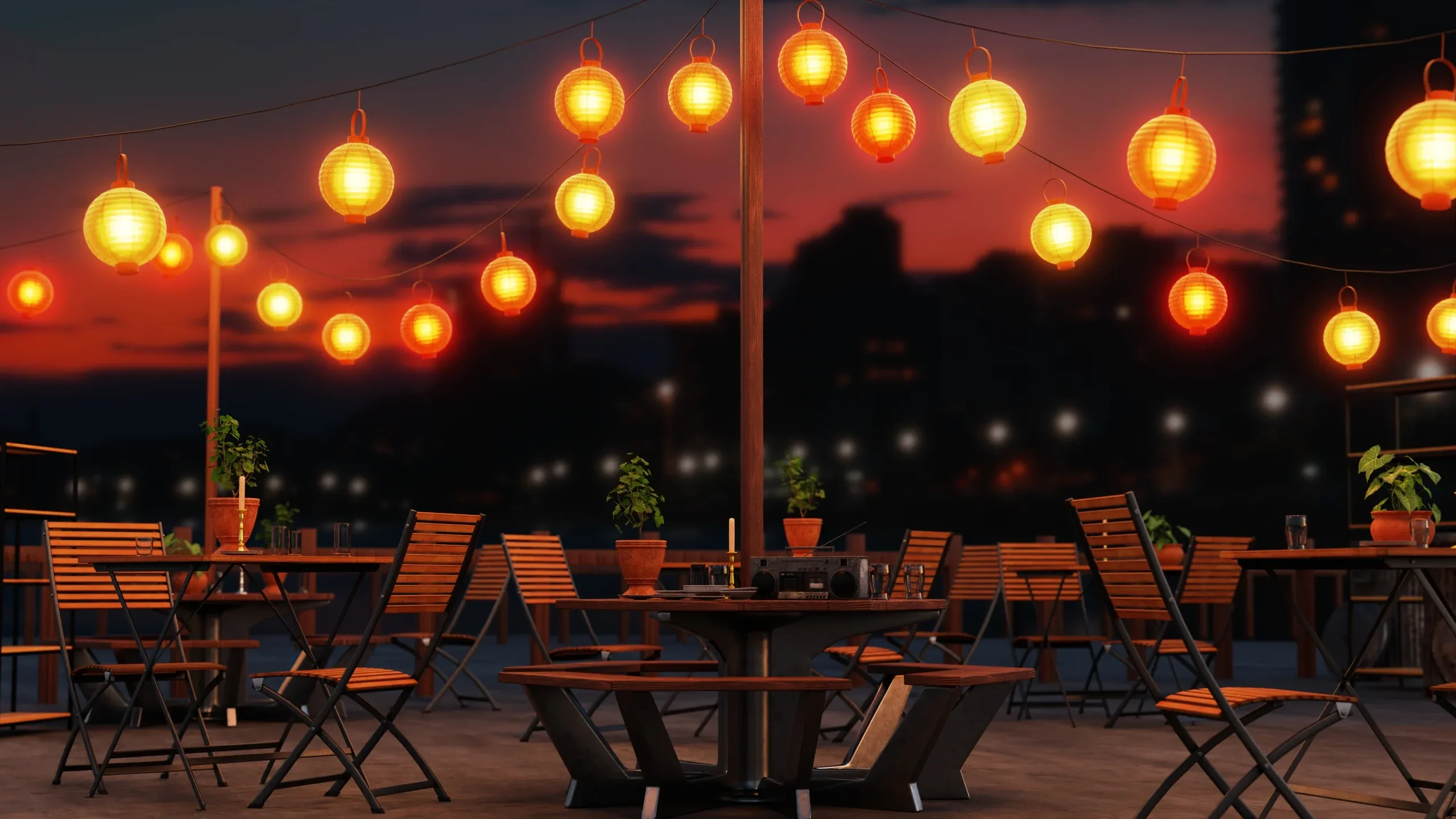 Hanging Paper Lanterns 🏮 (Geometry Nodes)