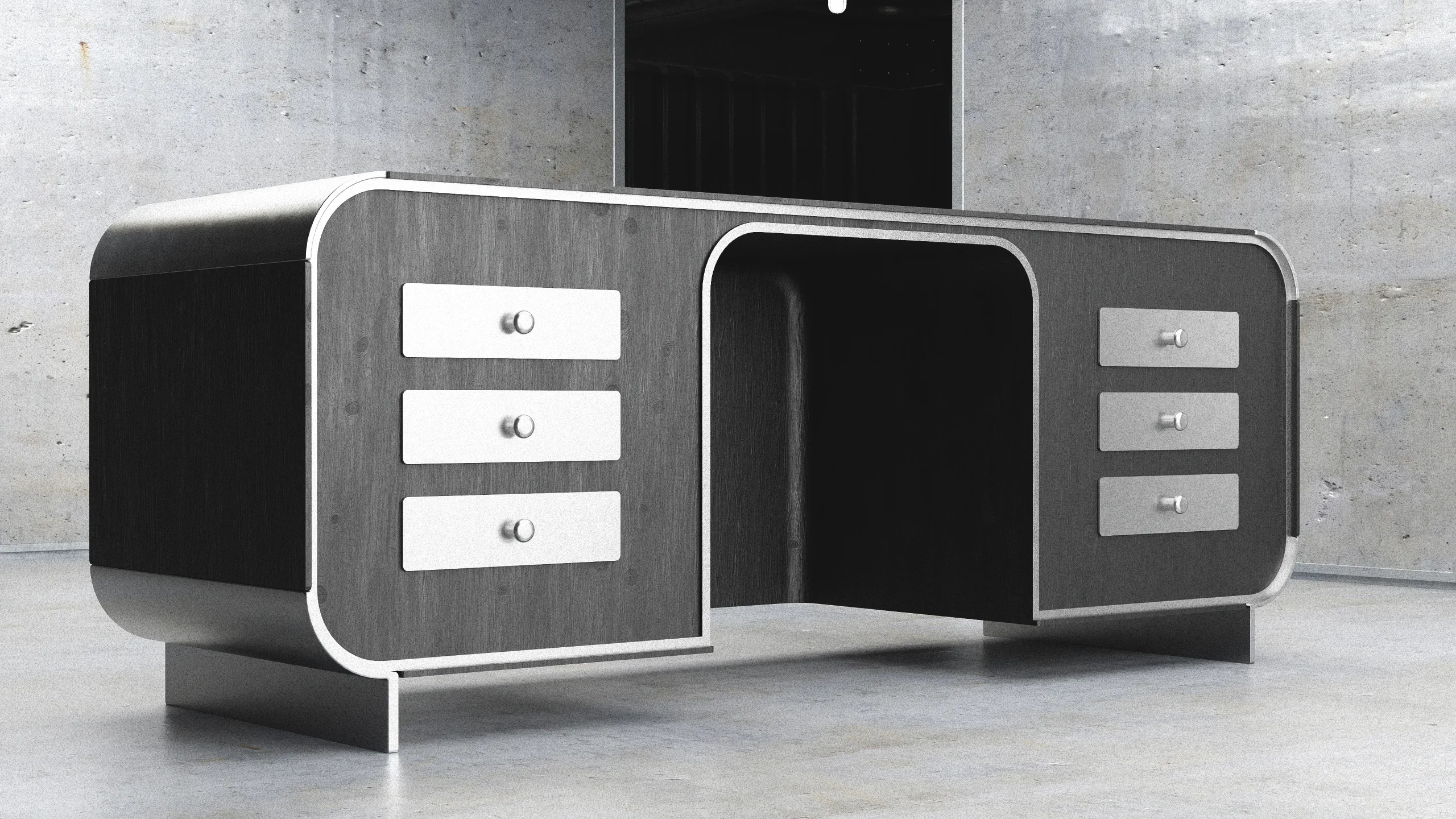 Wooden office desk - FlippedNormals