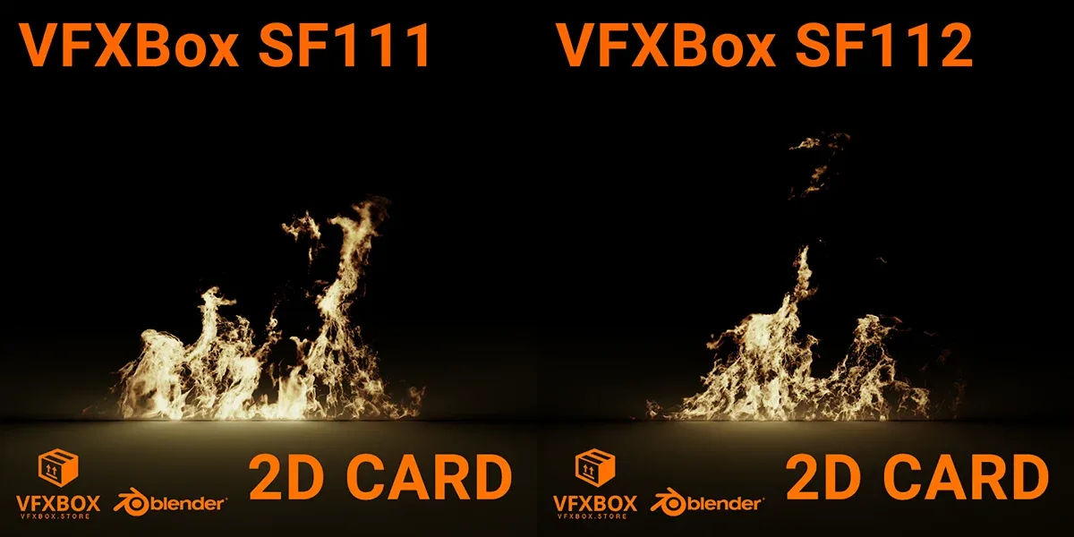 Standing Fire Loops 1 - 15x Loopable Fire VFX Elements [For Blender]