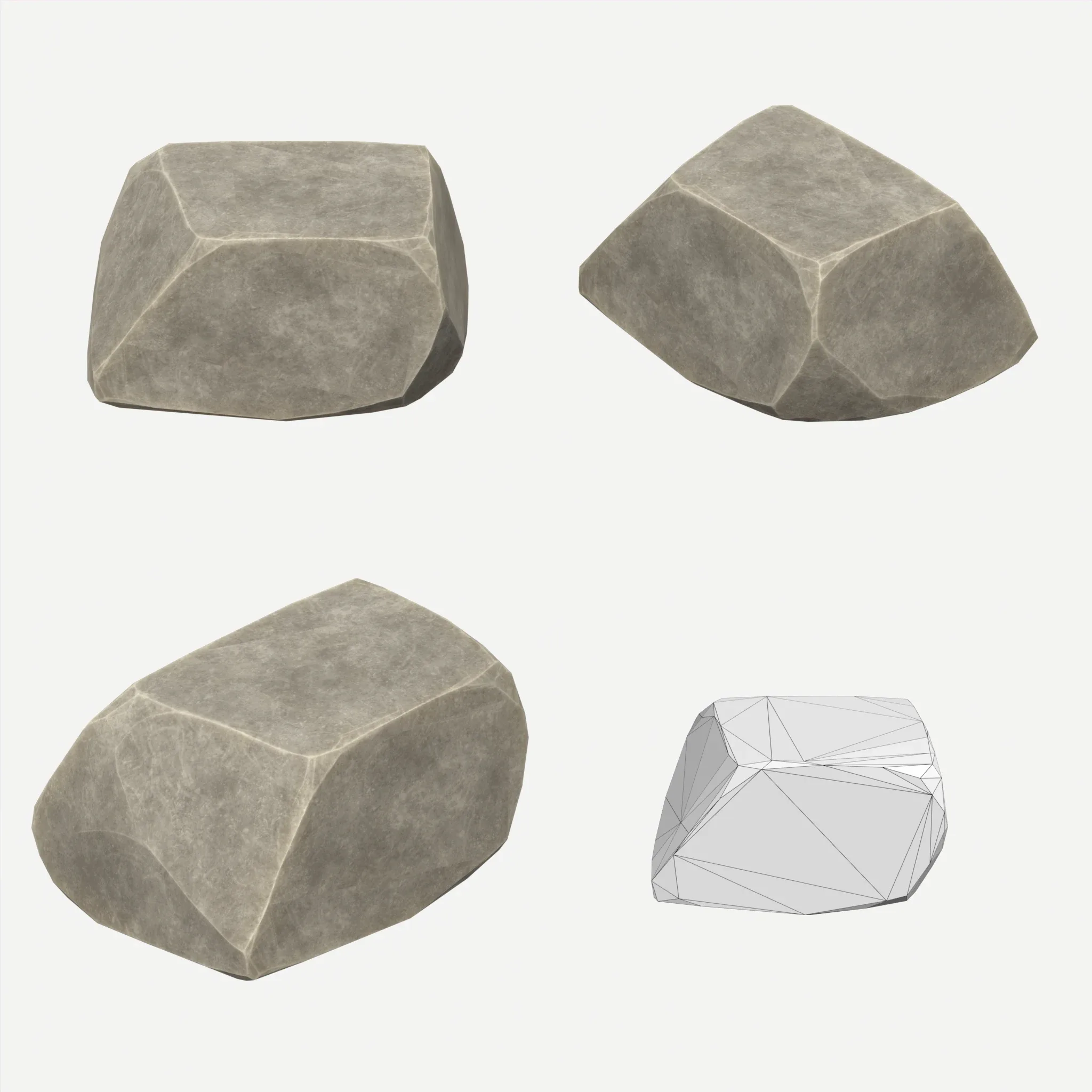 30 Stylized Block Rock - 3D Game Asset - 231030