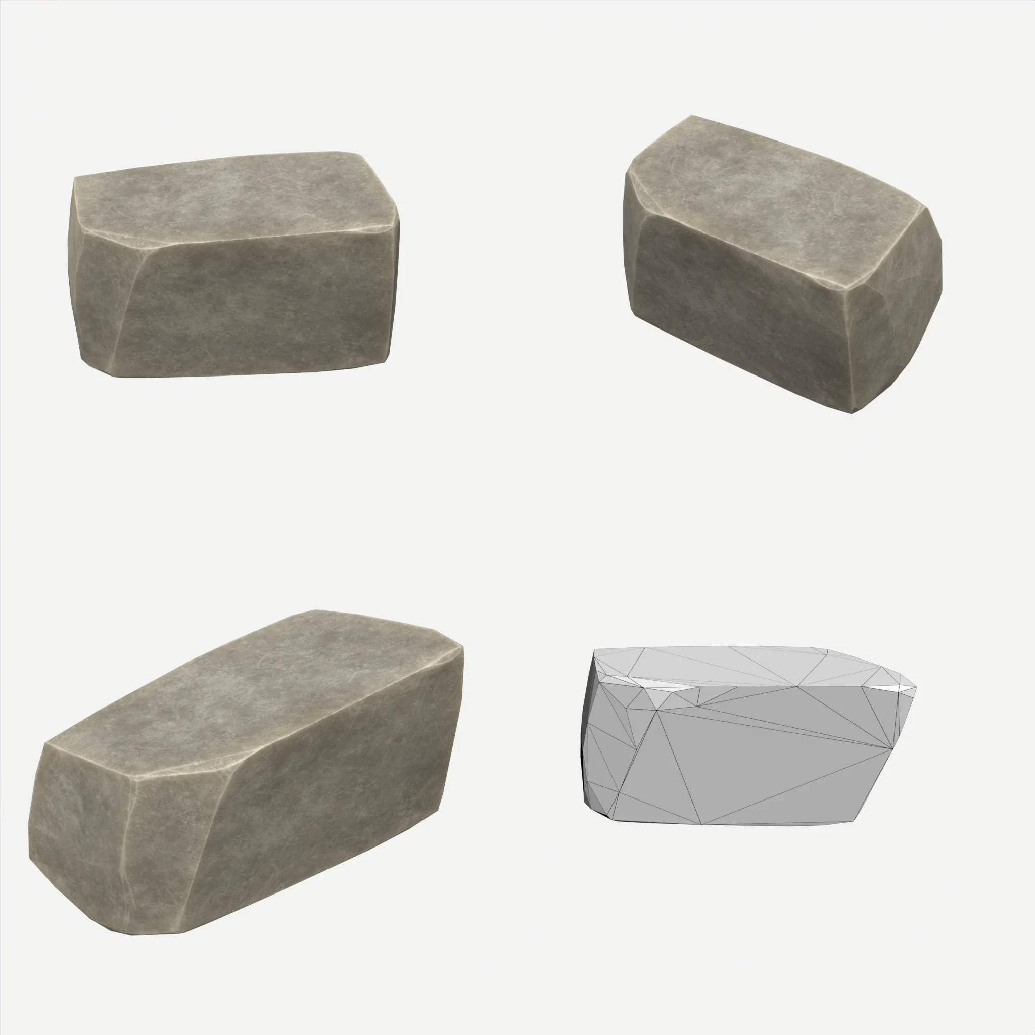 30 Stylized Block Rock - 3D Game Asset - 231030