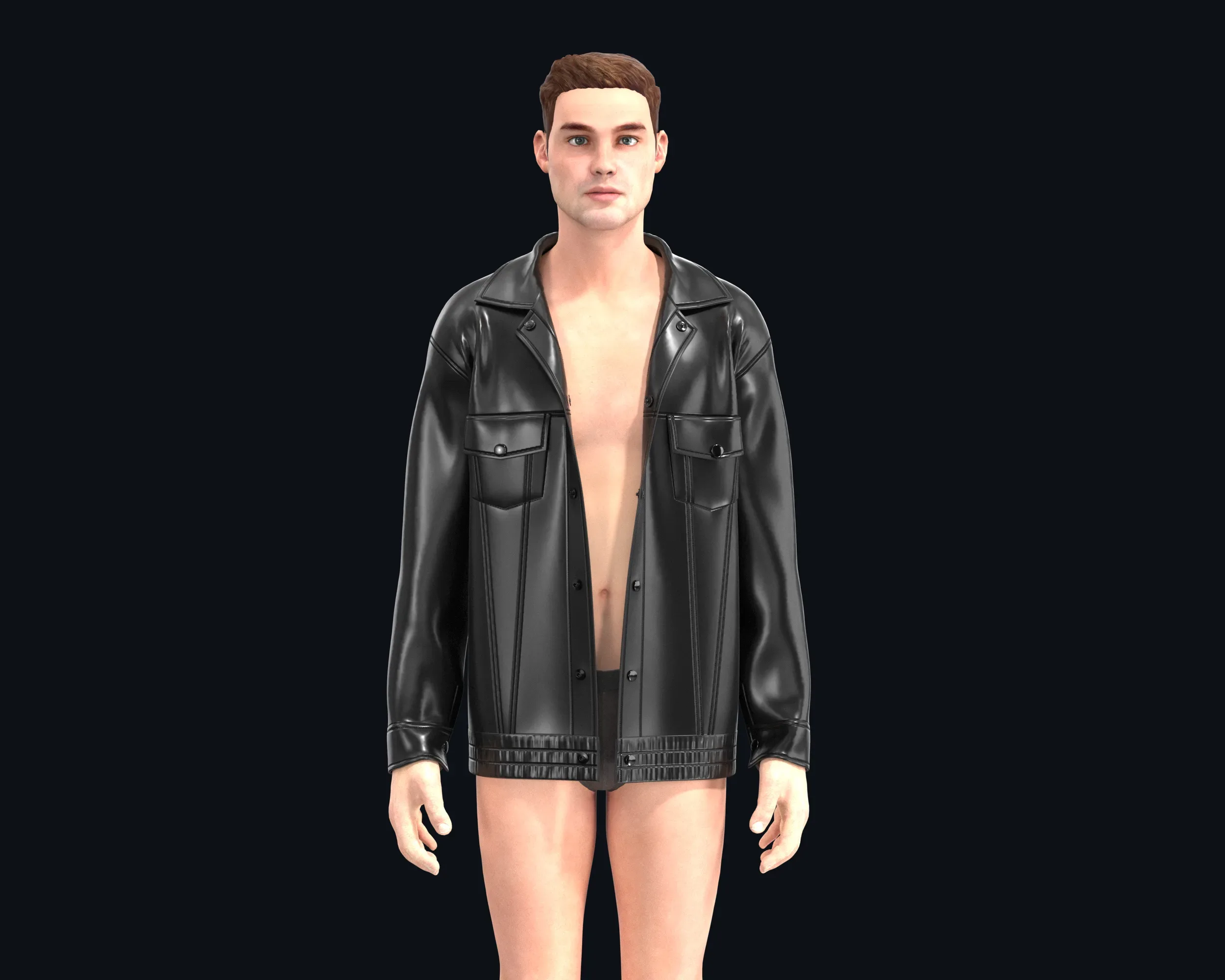 Mens Leather Jacket | Marvelous / Clo3d / obj / fbx