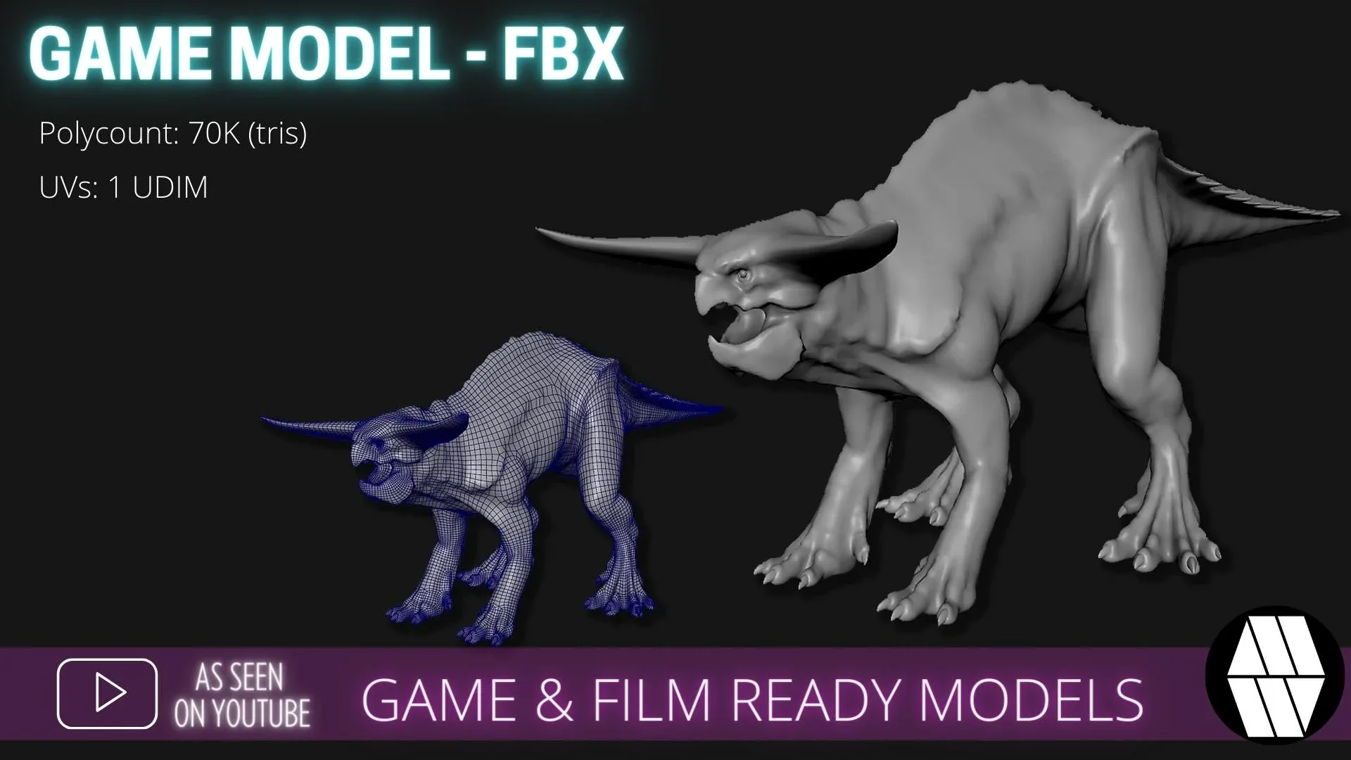 Game & Film Ready: Alien Dino Low Poly FBX Models